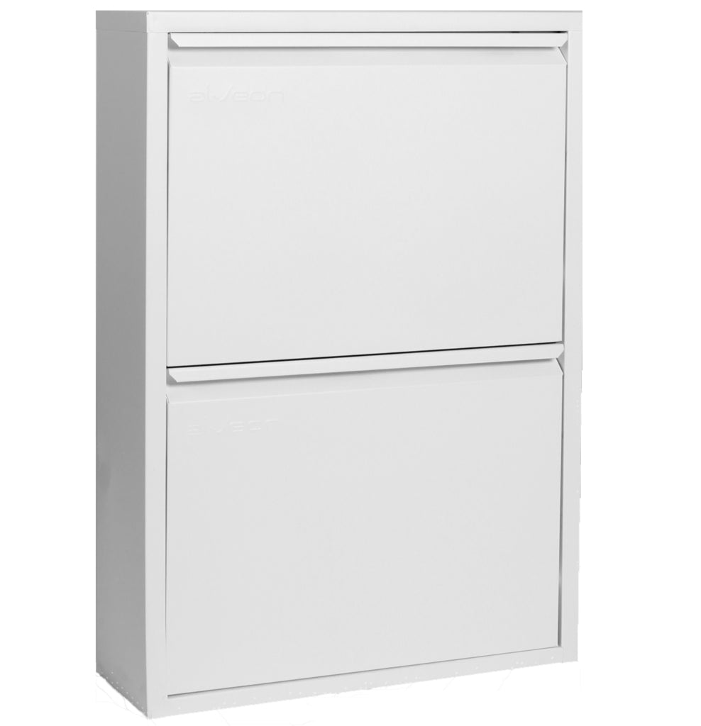 Louis - Armoire à chaussures Métal blanc avec 2 portes