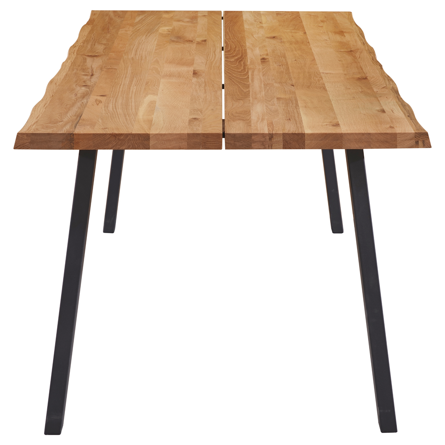 Molly - Table 200 x 95 cm en chêne naturel huilé avec pieds en A (Préparé pour des rallonges)