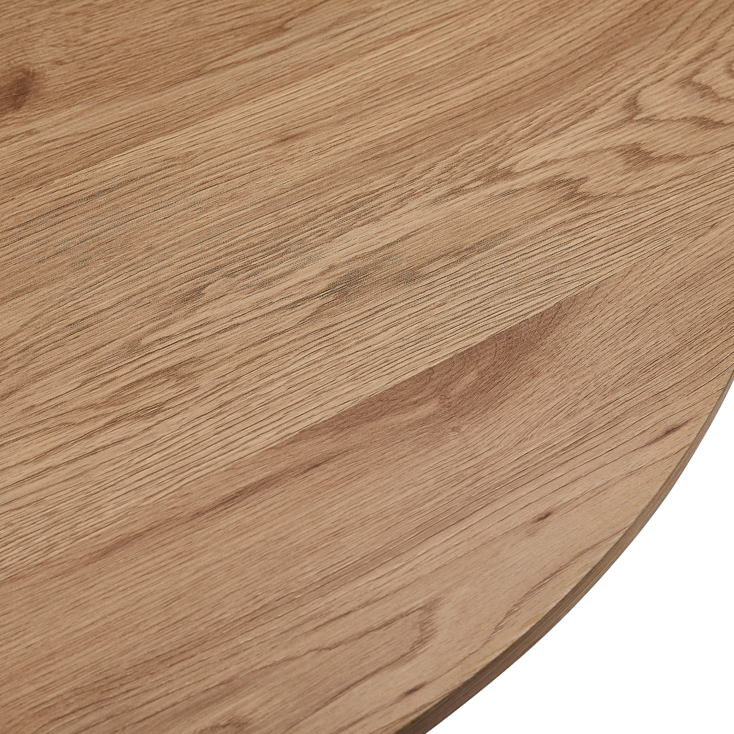 Scarlett - Table de salle à manger ronde avec pied en colonne imitation chêne Ø120 cm