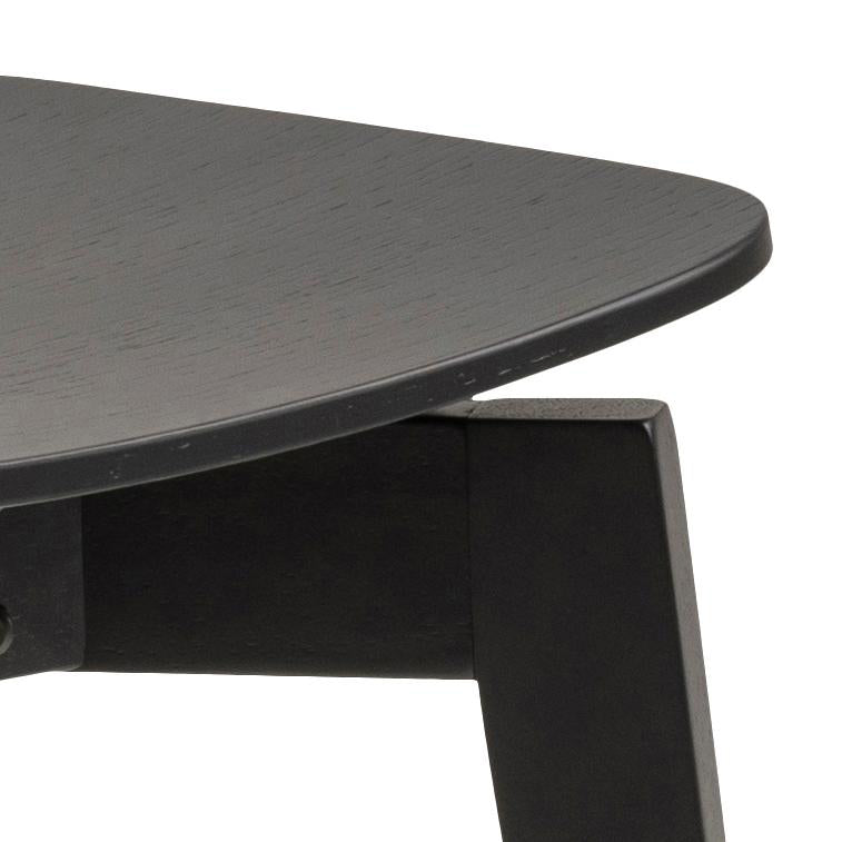 Rickie - Chaise de salle à manger en bois avec placage de chêne noir