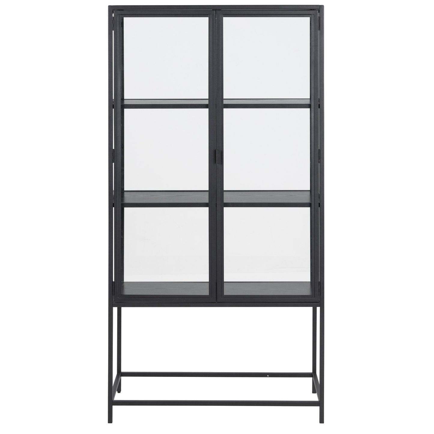 Seaford - Vitrine en verre - Acier noir 77 x 35 x 150 cm