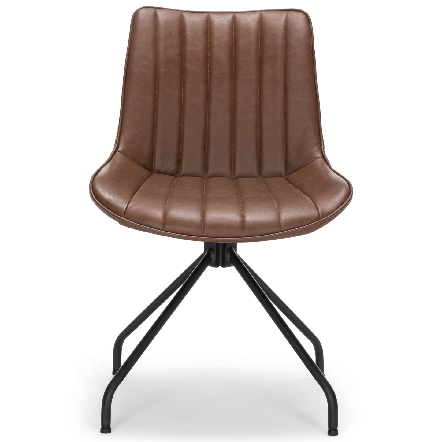 Lola - Chaise de salle à manger en similicuir brun avec fonction pivotante à 360 degrés