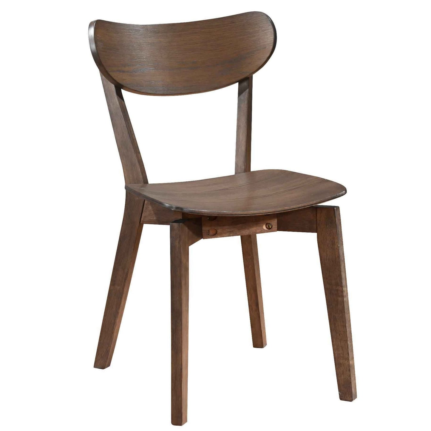 Rickie - Chaise de salle à manger en bois brun en placage de chêne fumé
