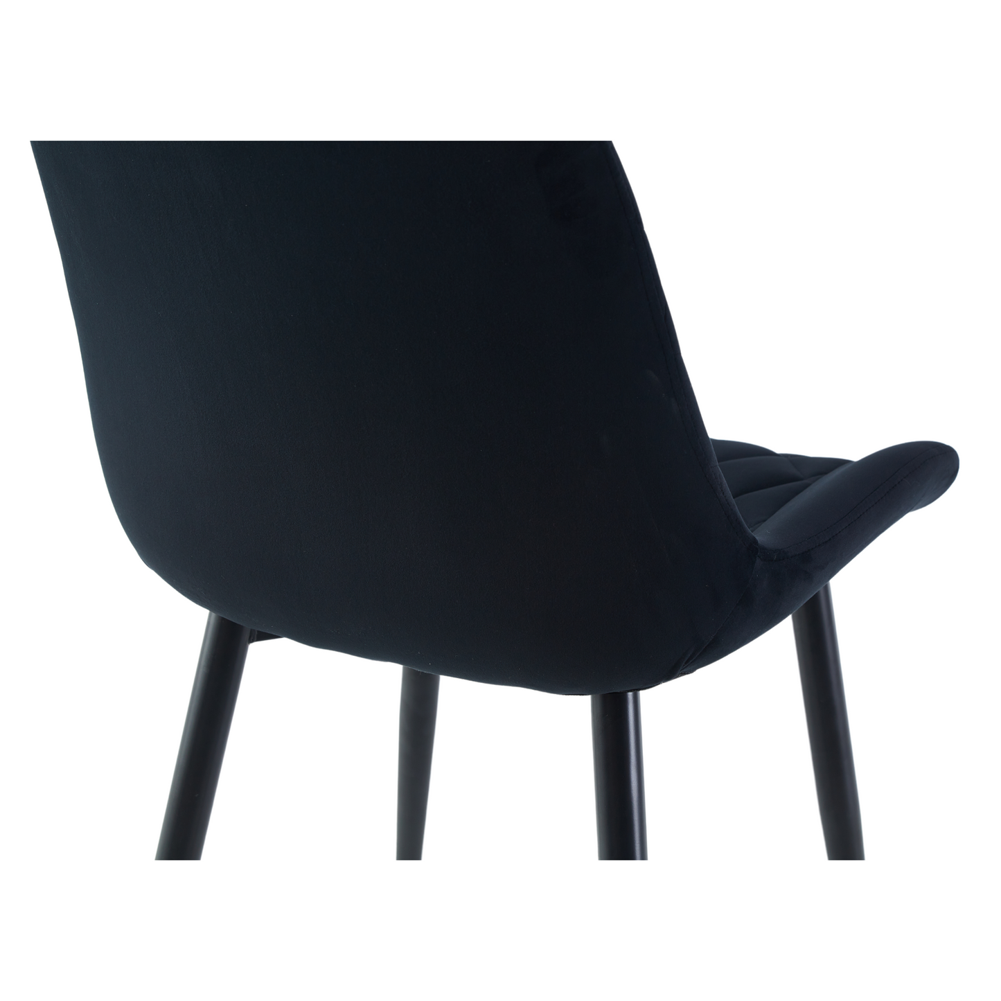 Amina - Chaise de salle à manger en velours noir