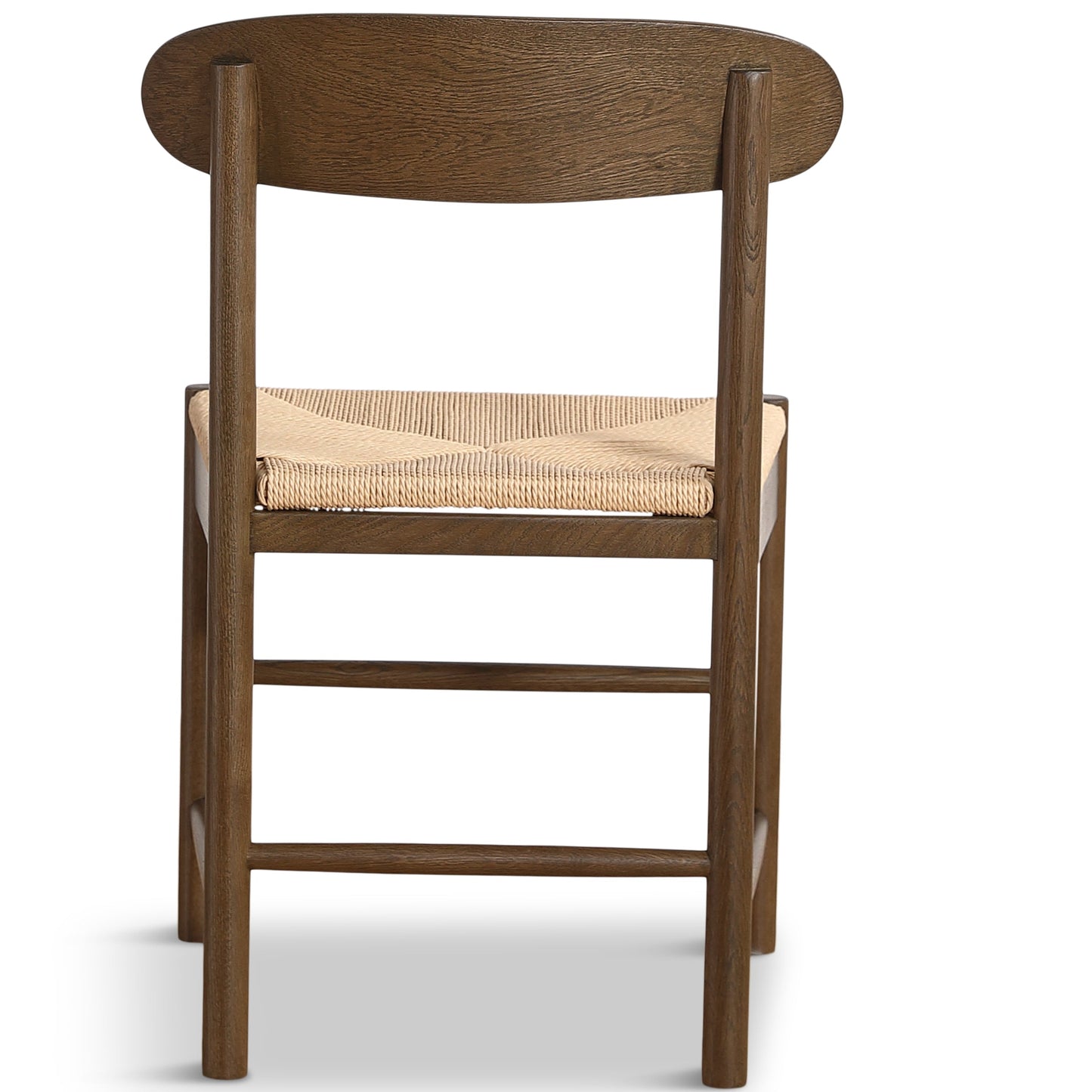 Madison - Chaise en bois en chêne fumé avec assise tressée
