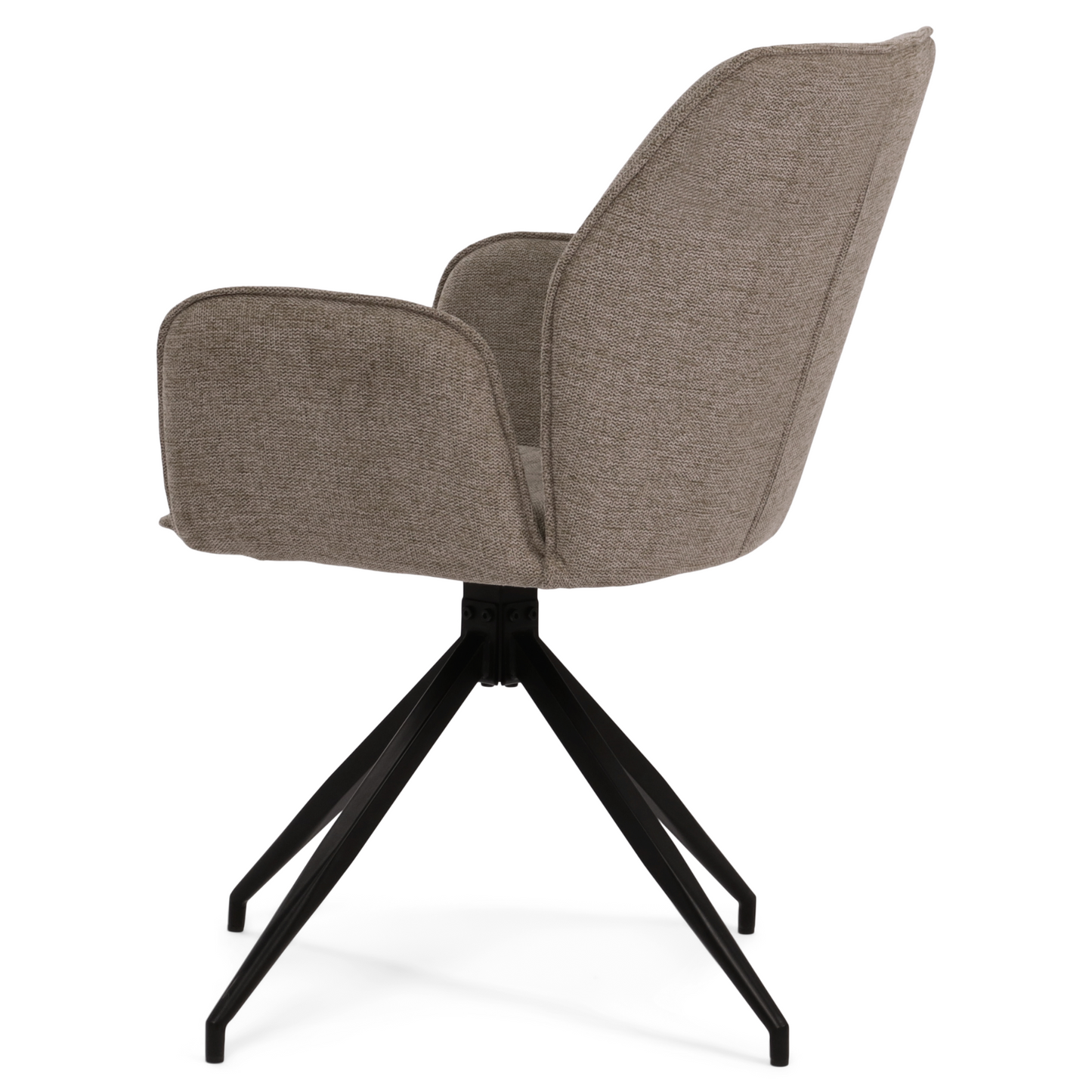 Carina - Chaise de salle à manger en tissu sable avec rotation à 360 degrés