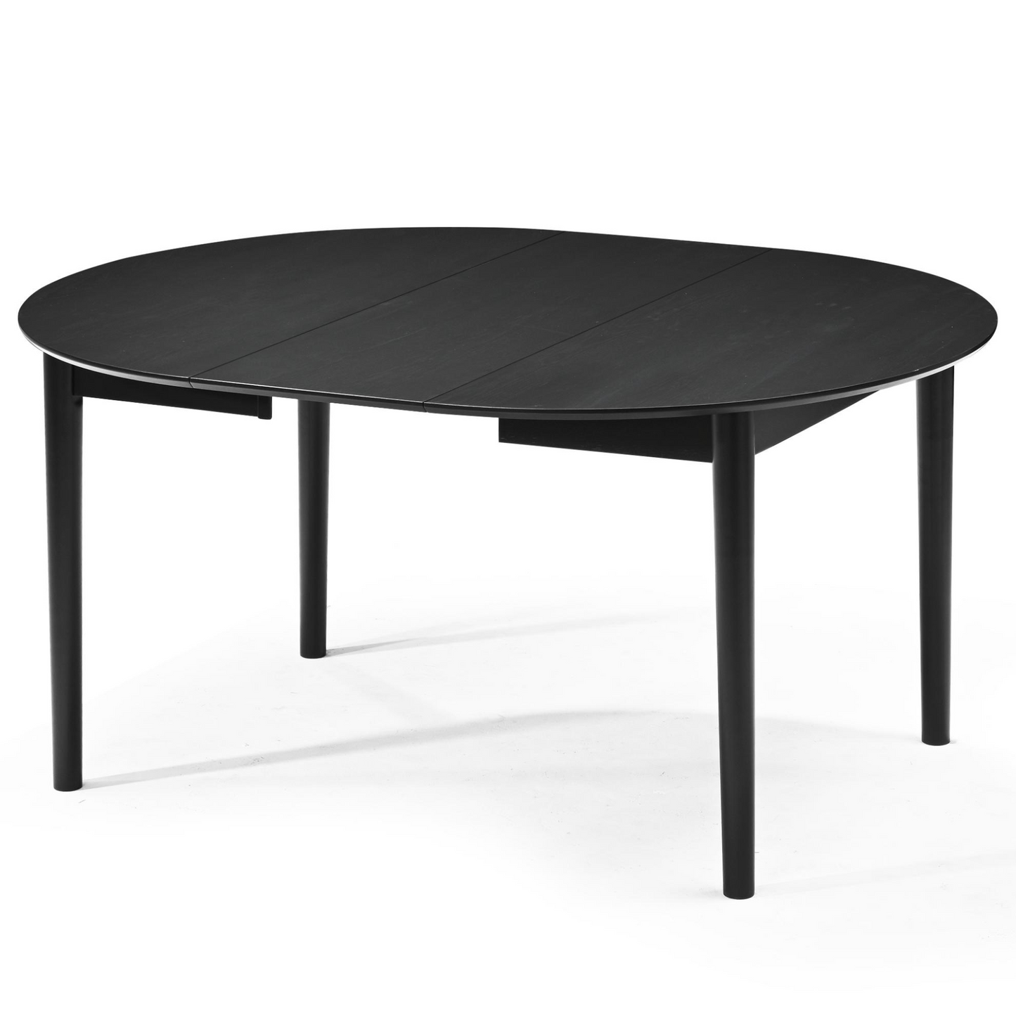 Liam - Table de salle à manger noire avec rallonge 120/160/200 cm - Comprend 2 rallonges