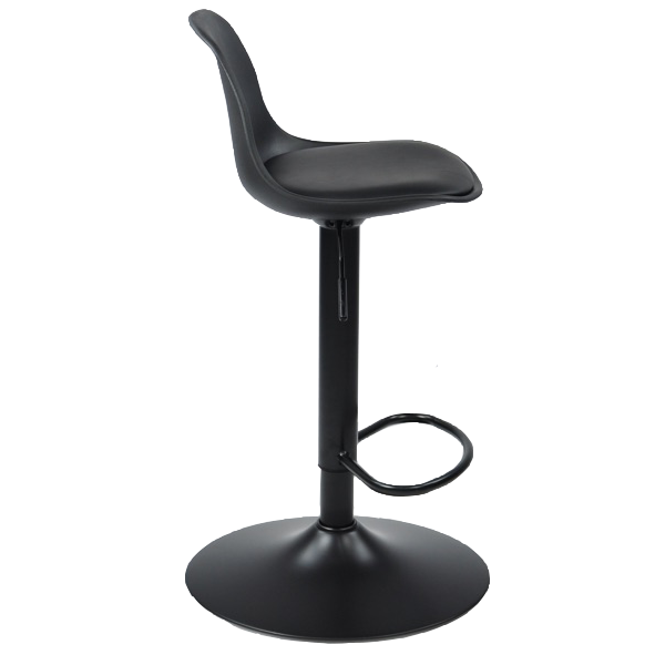 Sandie - Tabouret de bar réglable en hauteur - Plastique noir