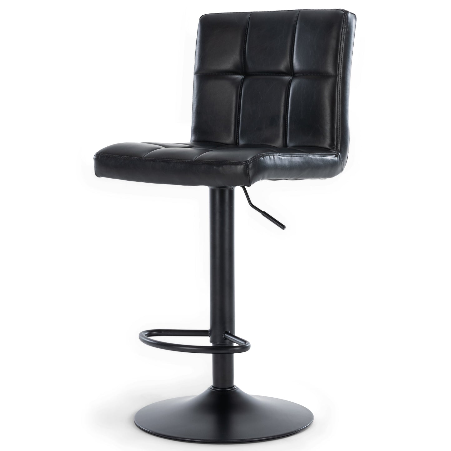 Doria - Tabouret de bar réglable en simili cuir avec rotation à 360 degrés
