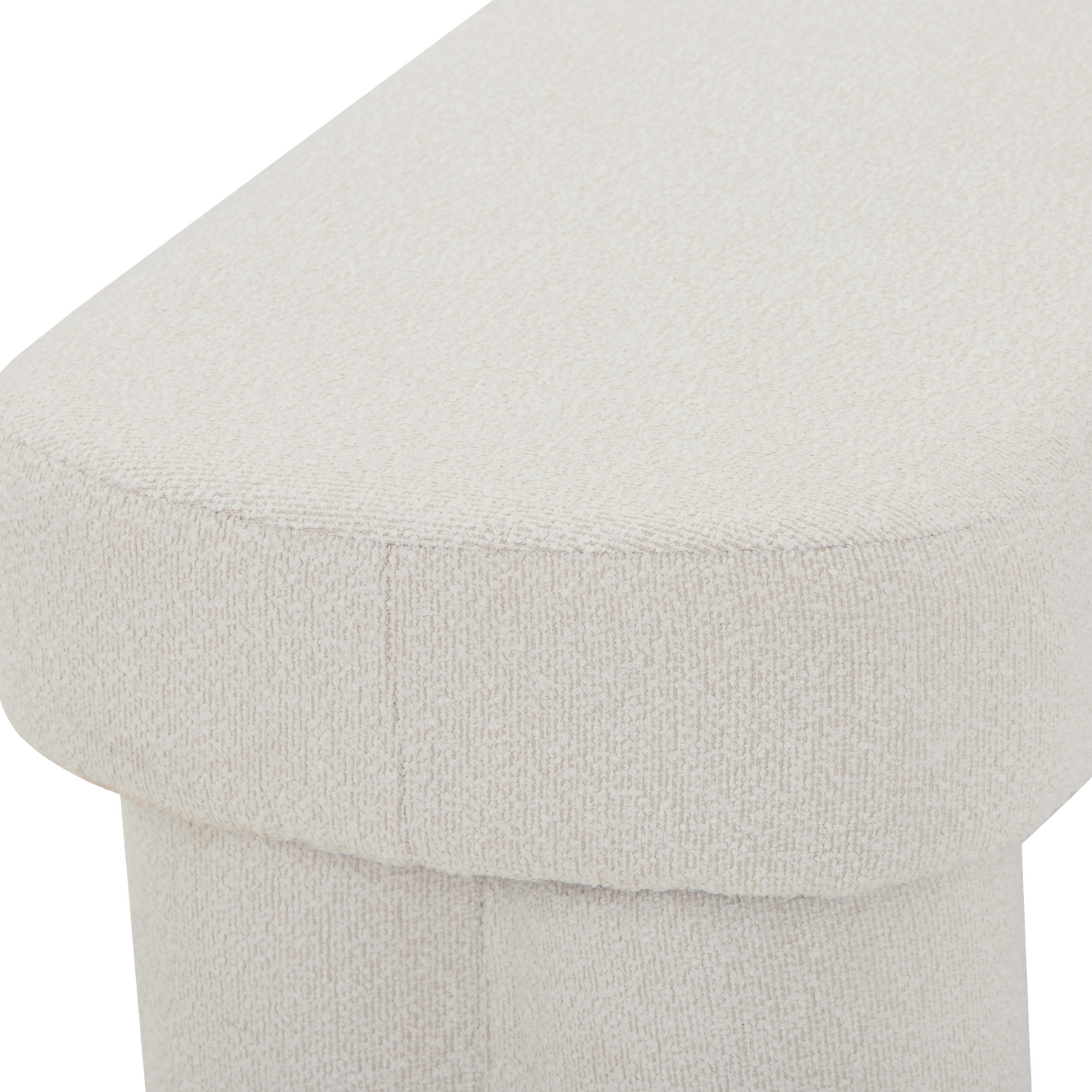 Linea banc blanc bouclé 100x42x44 cm