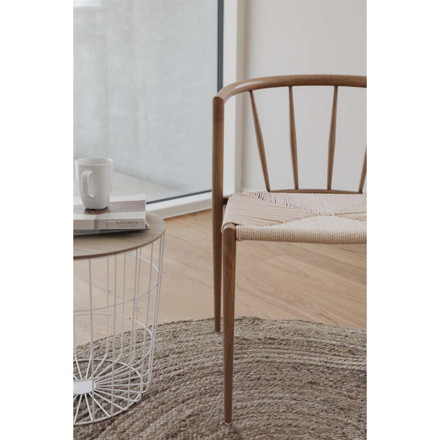 Bella - Chaise de salle à manger design œuf avec assise tressée