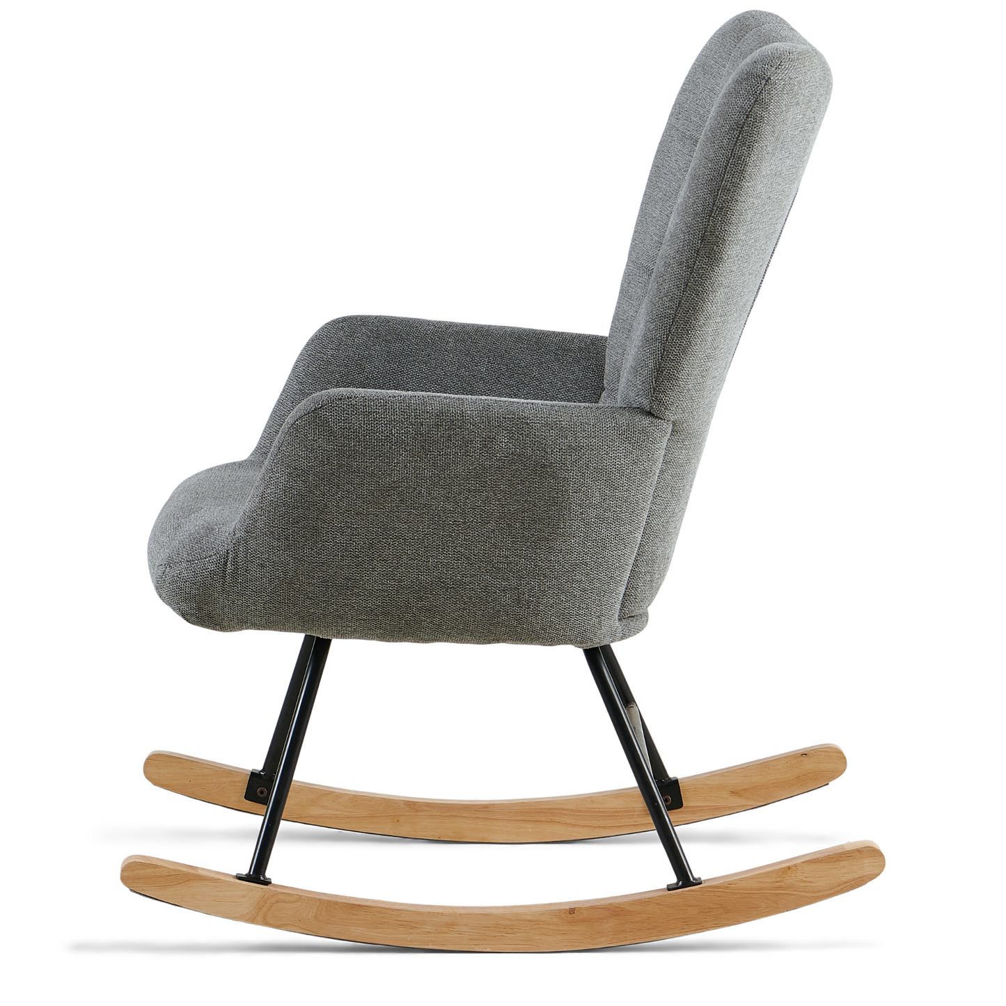 Allison fauteuil à bascule avec accoudoirs - textile gris