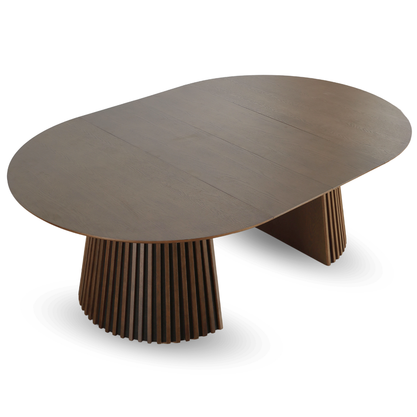 Lewis - Table ronde en chêne fumé avec rallonge 150/190/230 cm - 2 rallonges incluses