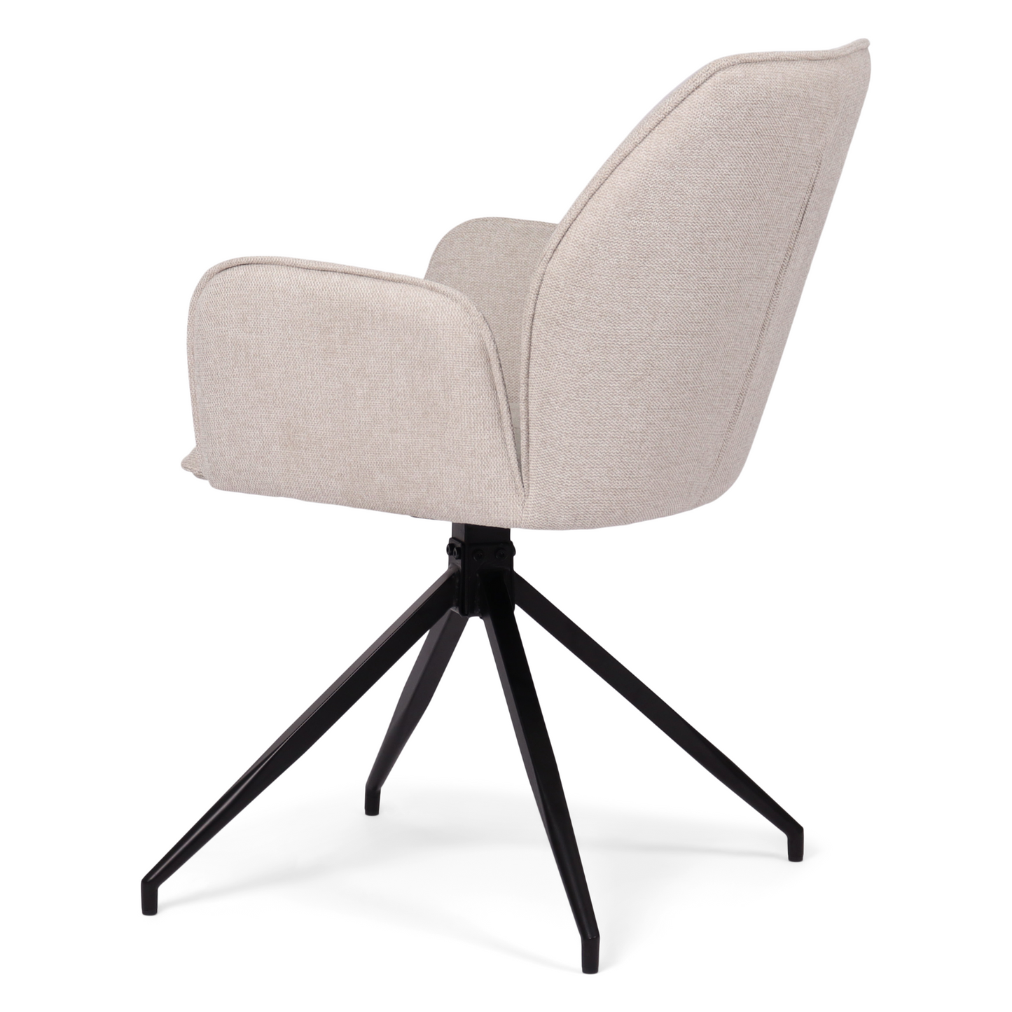 Carina - Chaise de salle à manger en tissu beige avec fonction pivotante à 360 degrés