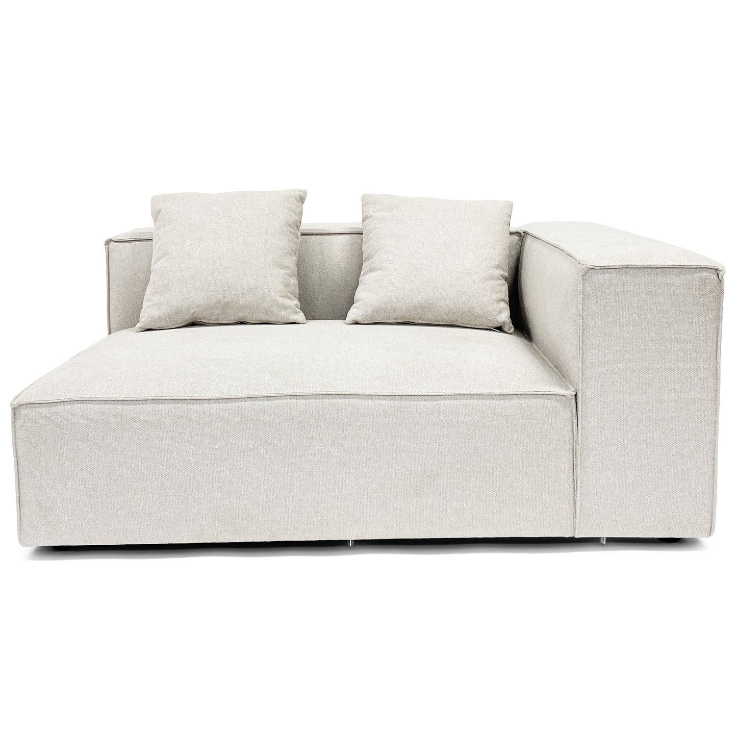 Hailey - Canapé modulaire beige avec méridienne gauche et 2 modules L: 294 x P: 148 x H: 65 cm