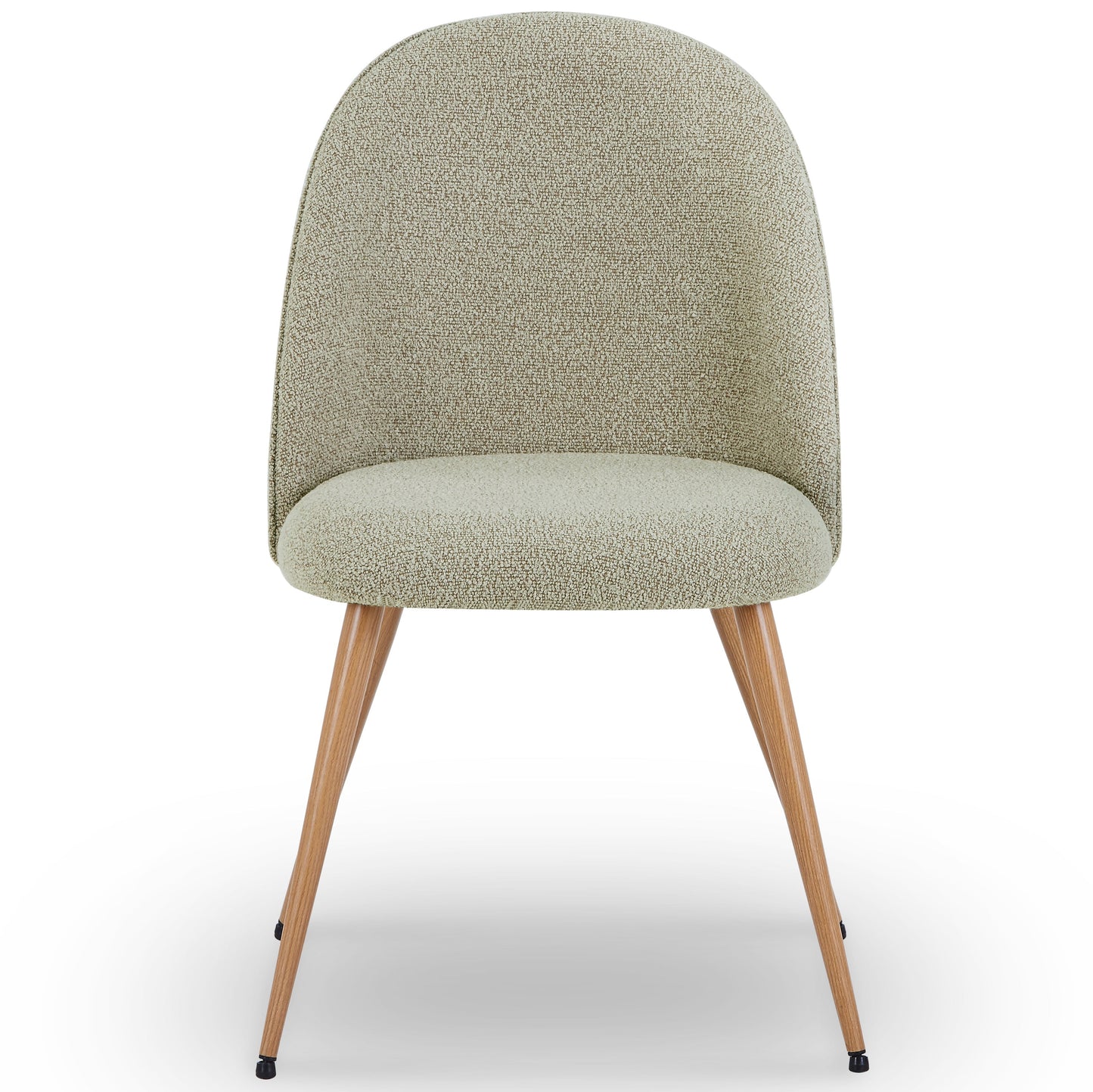 Annika Chaise de salle à manger – Tissu bouclé sable avec pieds aspect chêne