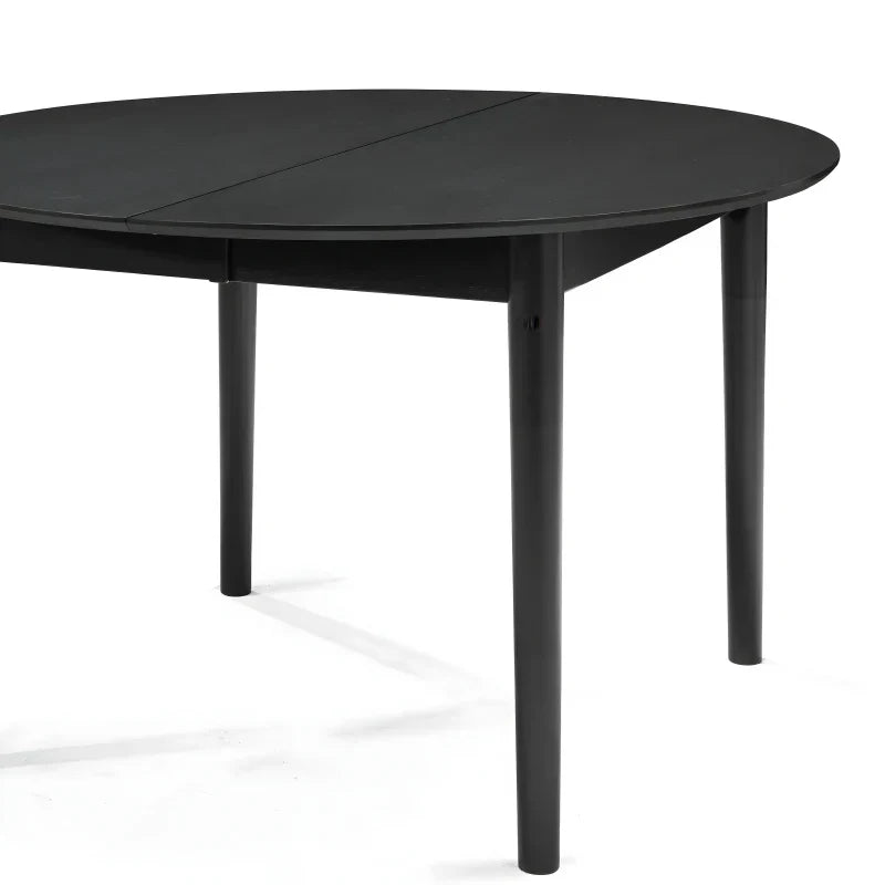 Liam - Table de salle à manger noire avec rallonge 120/160/200 cm - Comprend 2 rallonges