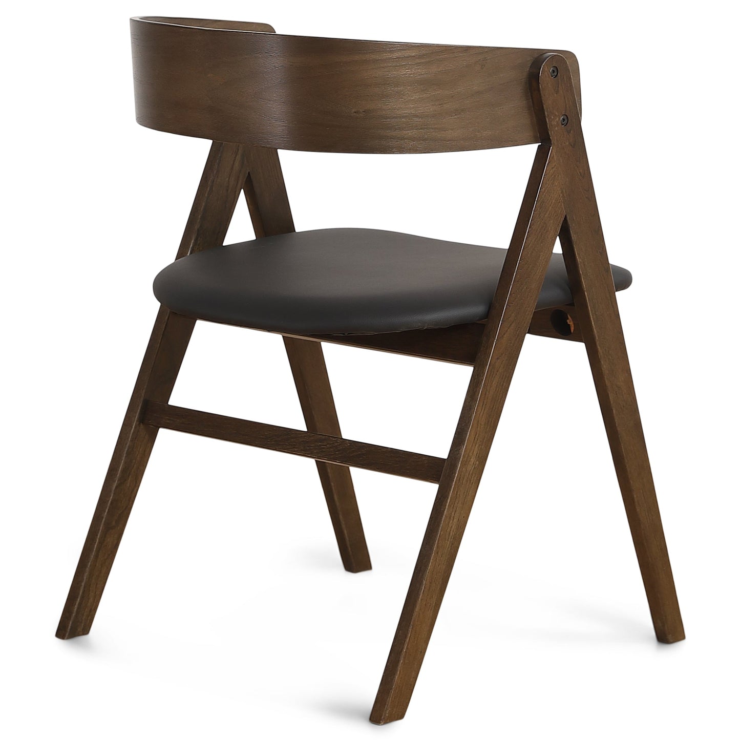 Chaise en bois Samantha en chêne fumé avec assise en PU noire