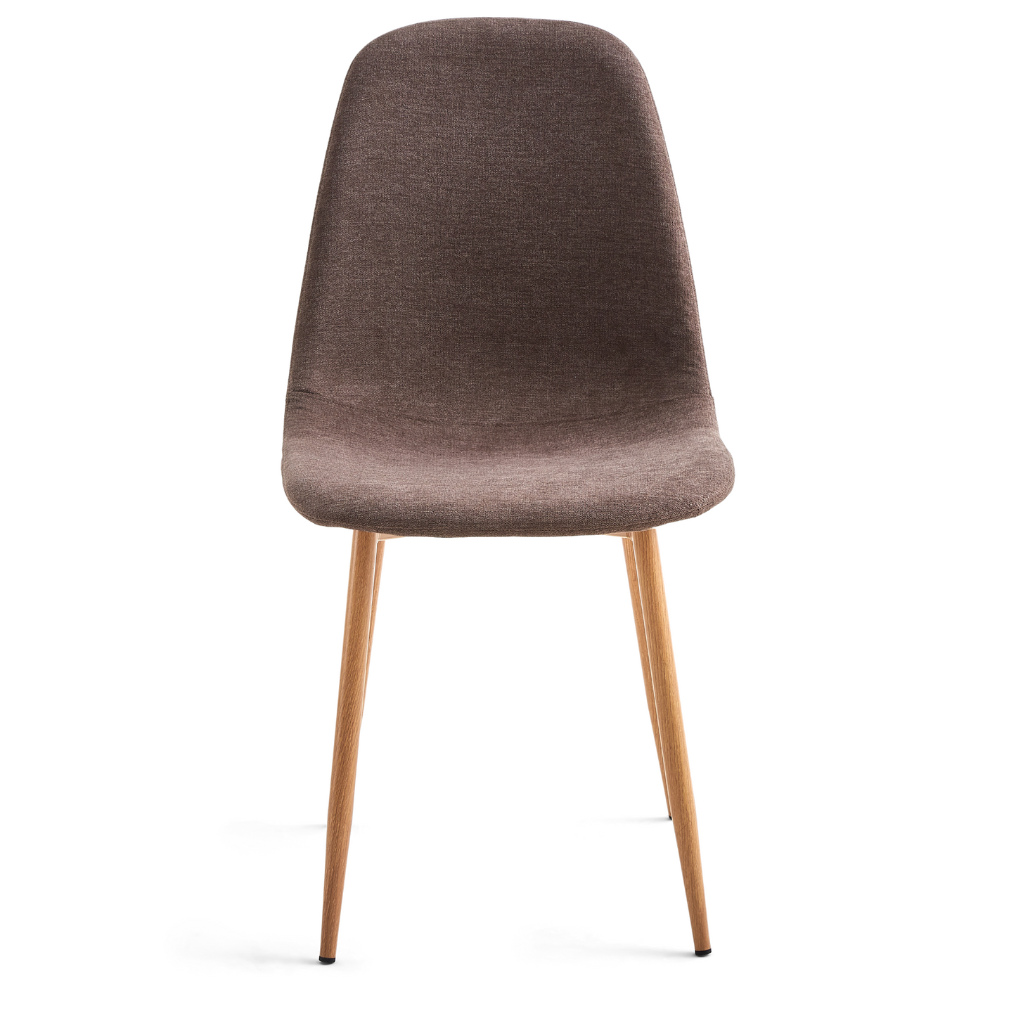 Anna - Chaise de salle à manger en tissu marron avec aspect chêne