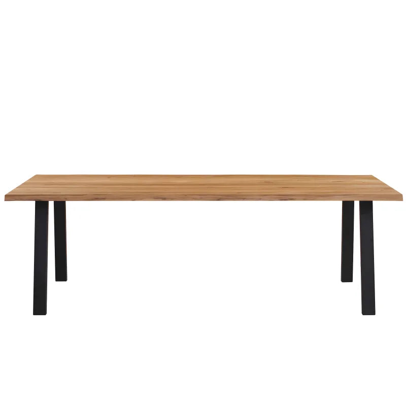 Molly - Table 200 x 95 cm en chêne naturel huilé avec pieds en A (Préparé pour des rallonges)