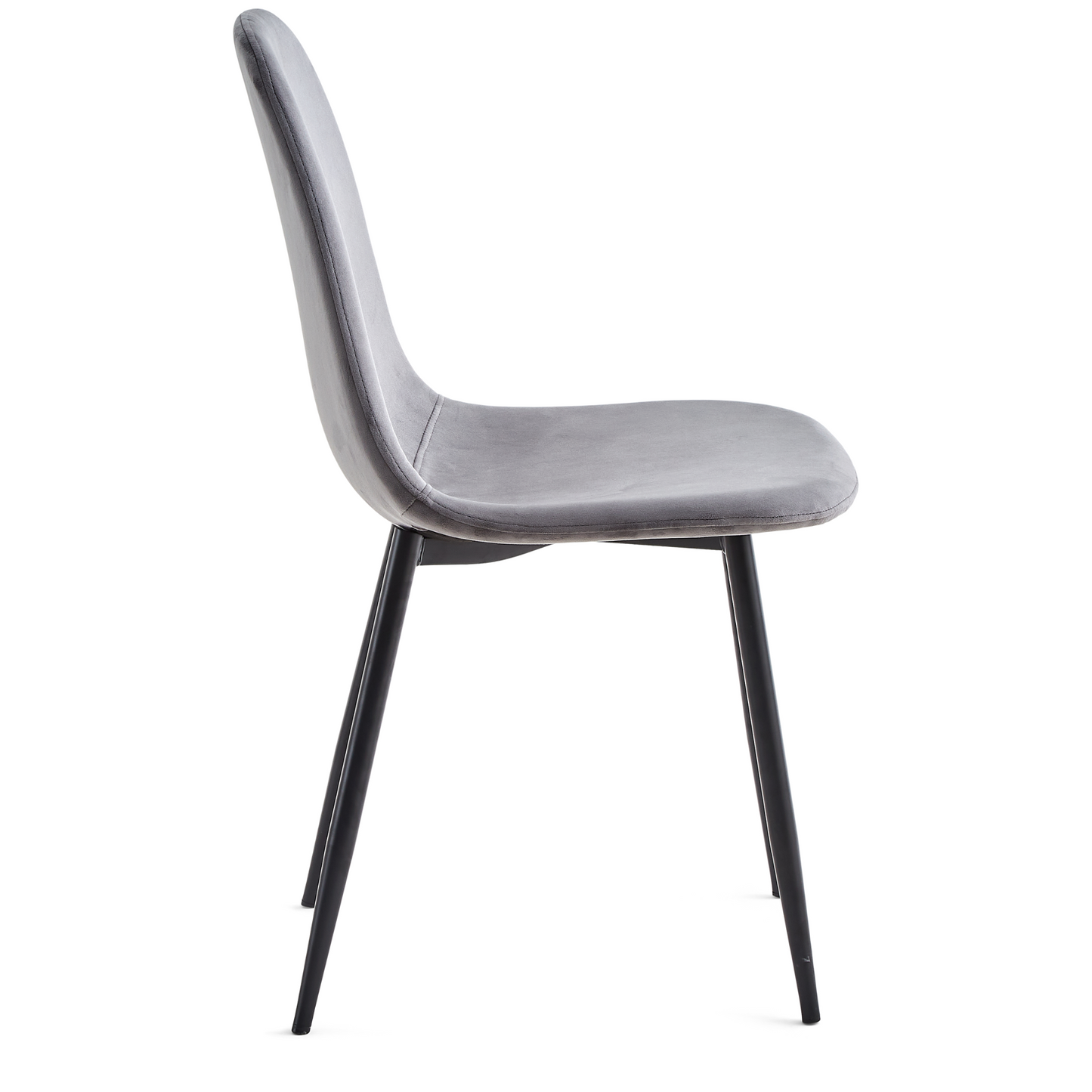 Anna - Chaise de salle à manger rembourrée en velours gris