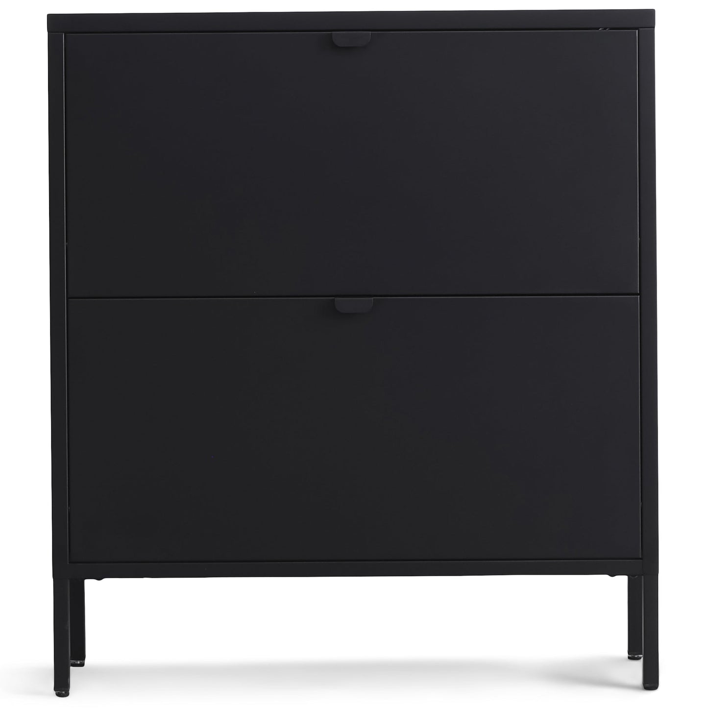 Herman - Meuble à chaussures en métal noir avec 2 compartiments 80 x 26 x 89 cm