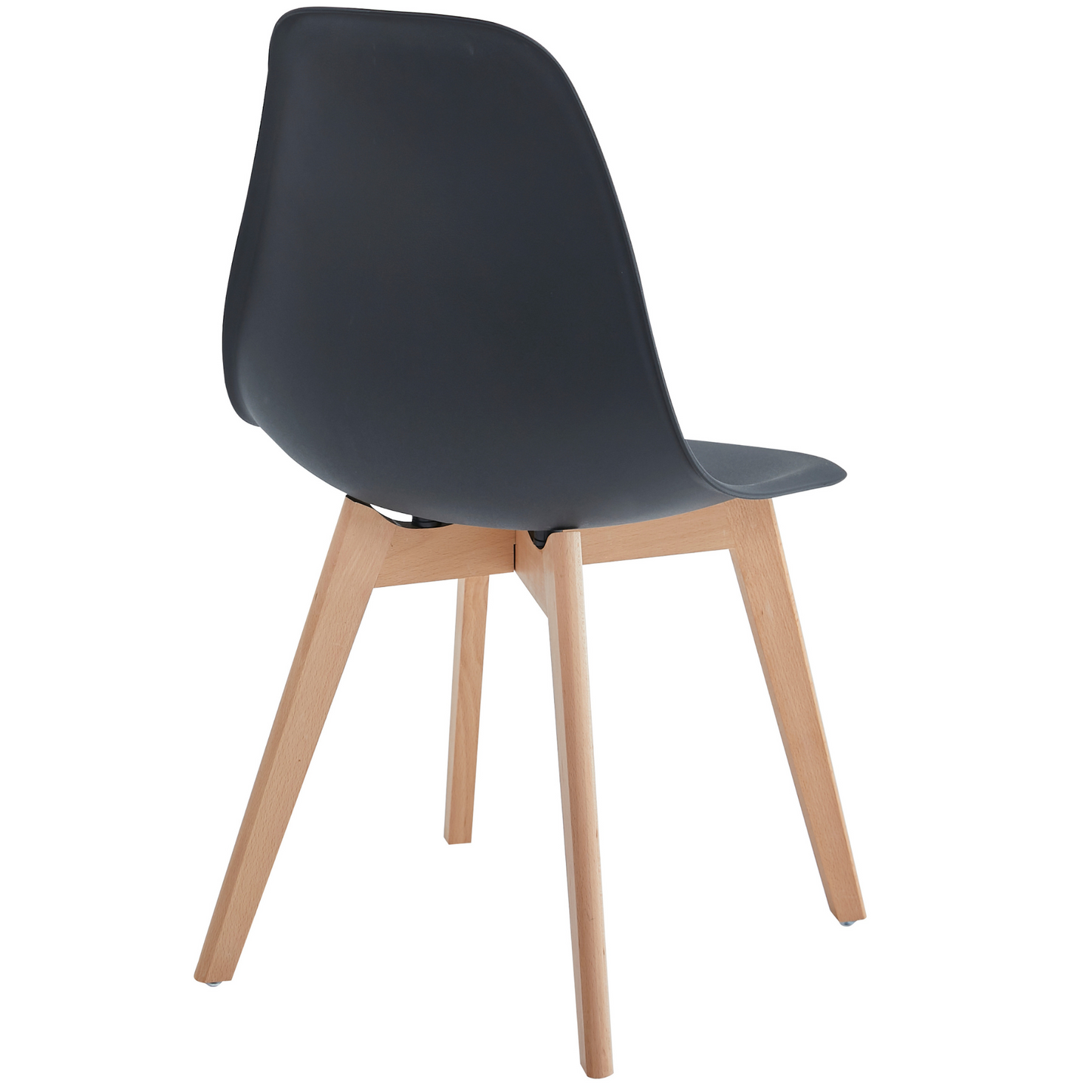 Jessica - Chaise de salle à manger noire avec pieds en bois