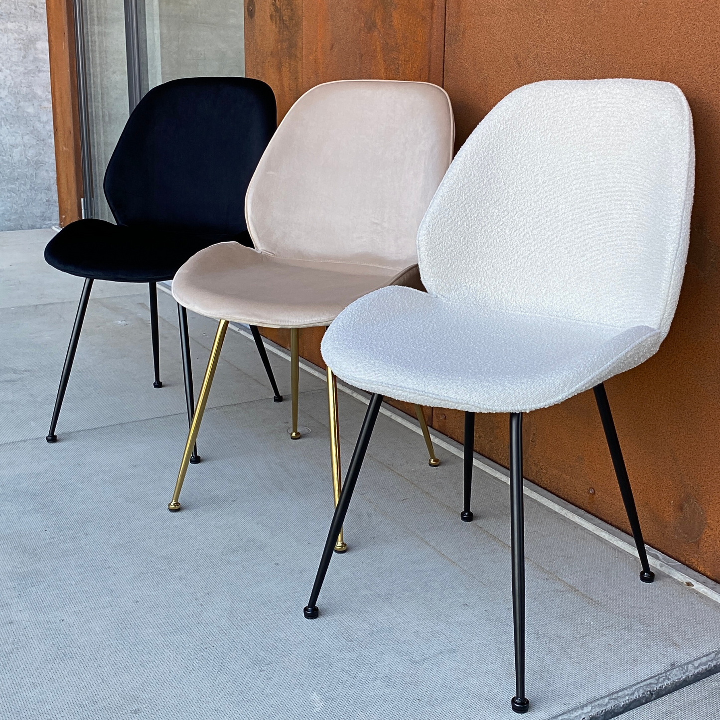 Sallie - Chaise de salle à manger en velours noir