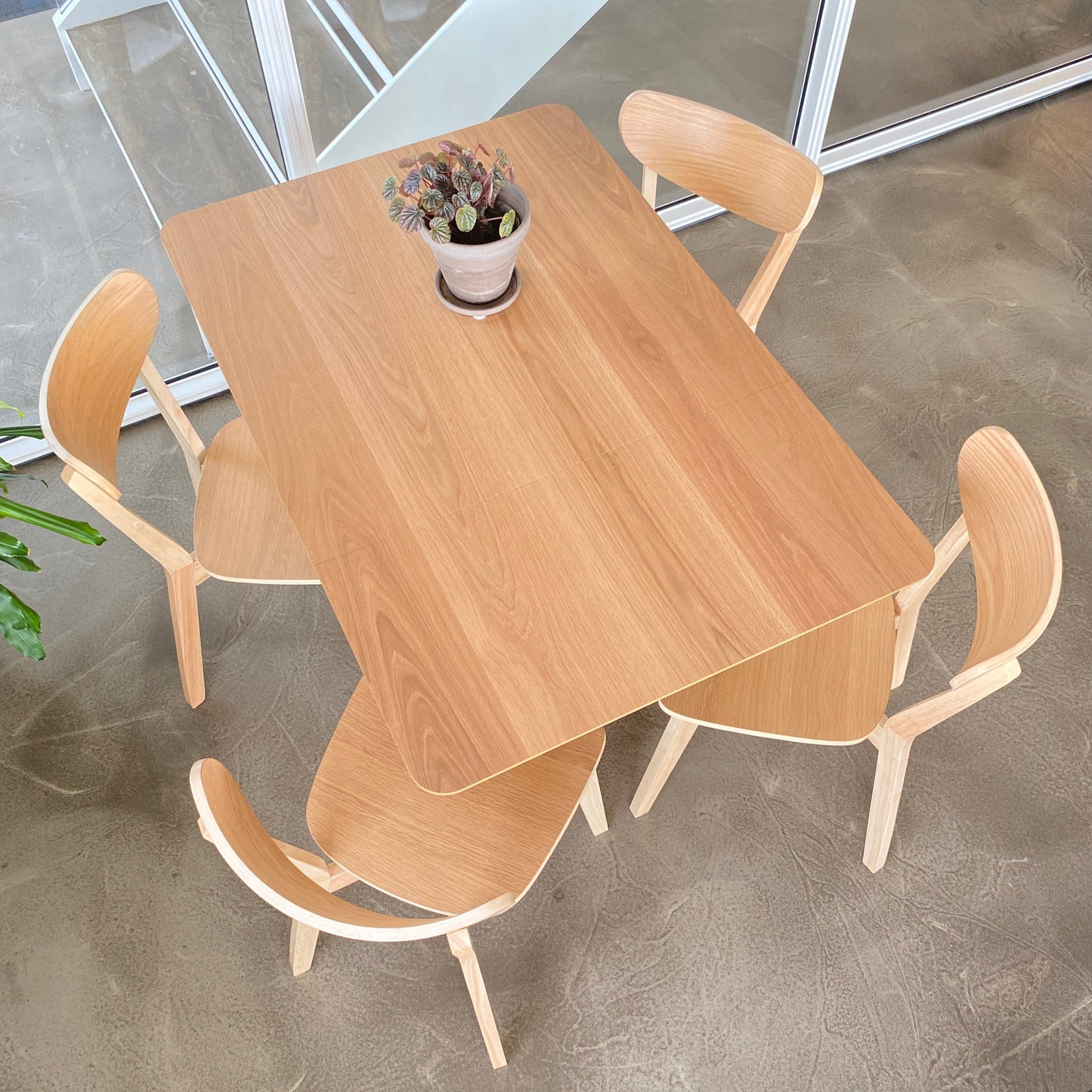 Rickie - Table à manger rabattable extensible en placage de chêne laqué 80/120 x 80 cm