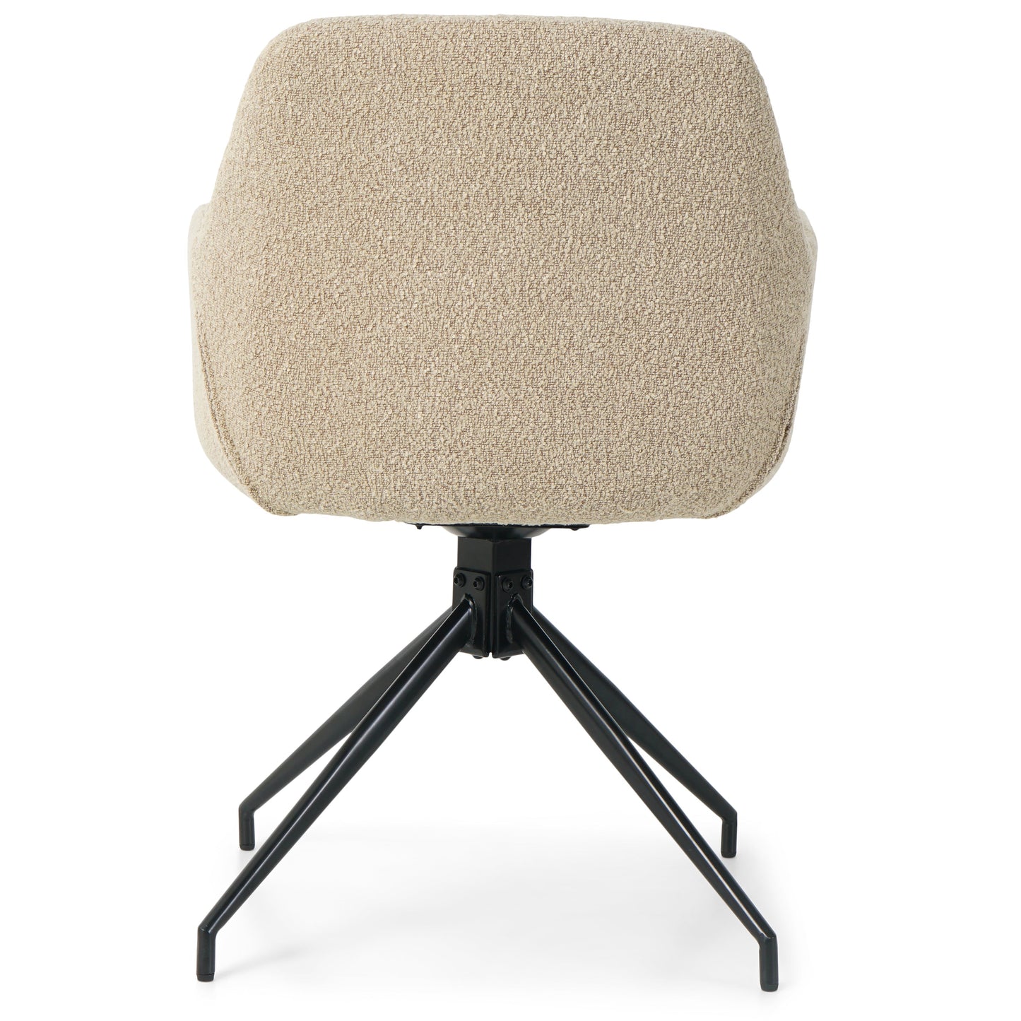 Amanda - Chaise de salle à manger en bouclé beige avec fonction pivotante à 360 degrés