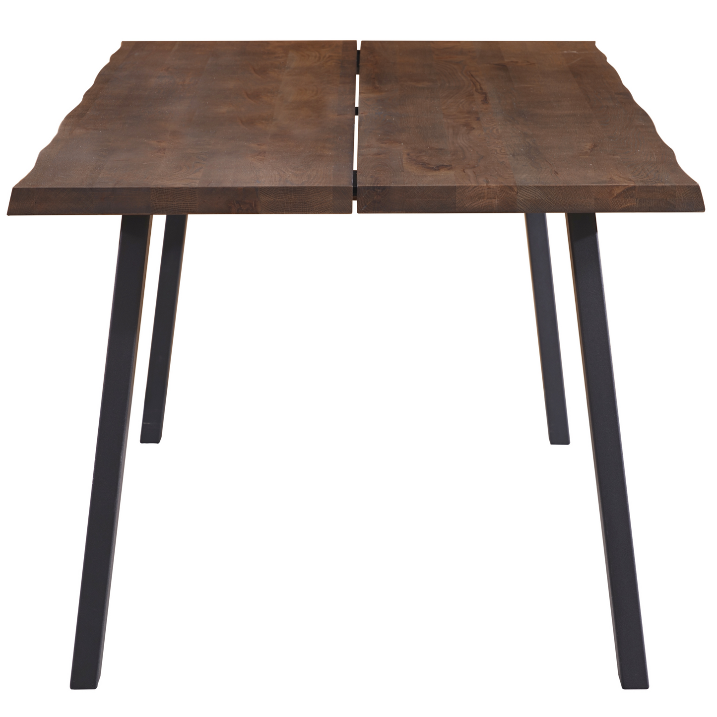 Molly - Table de salle à manger 200 x 95 cm en chêne fumé avec pieds en A (Préparé pour des rallonges)