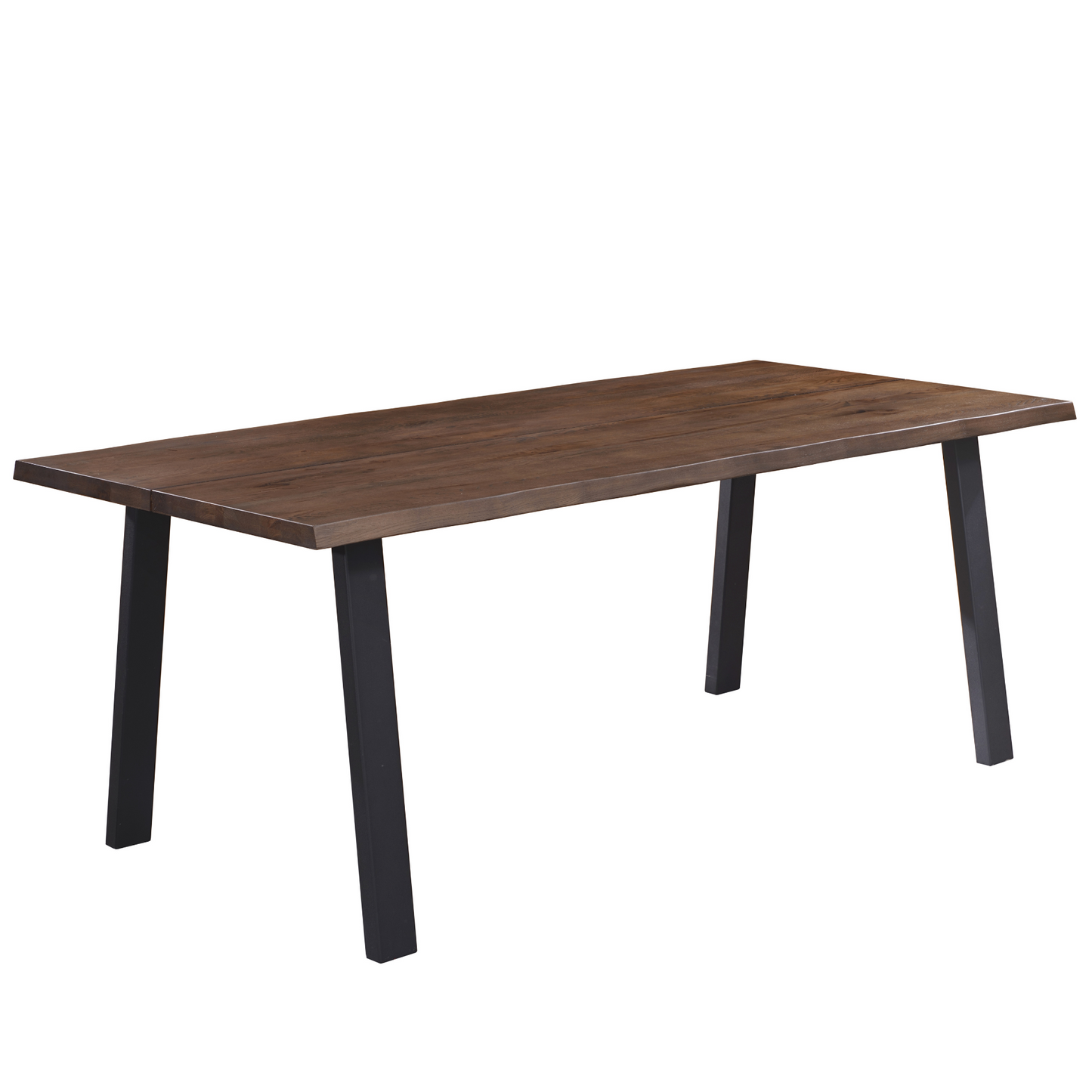 Molly - Table de salle à manger 200 x 95 cm en chêne fumé avec pieds en A (Préparé pour des rallonges)