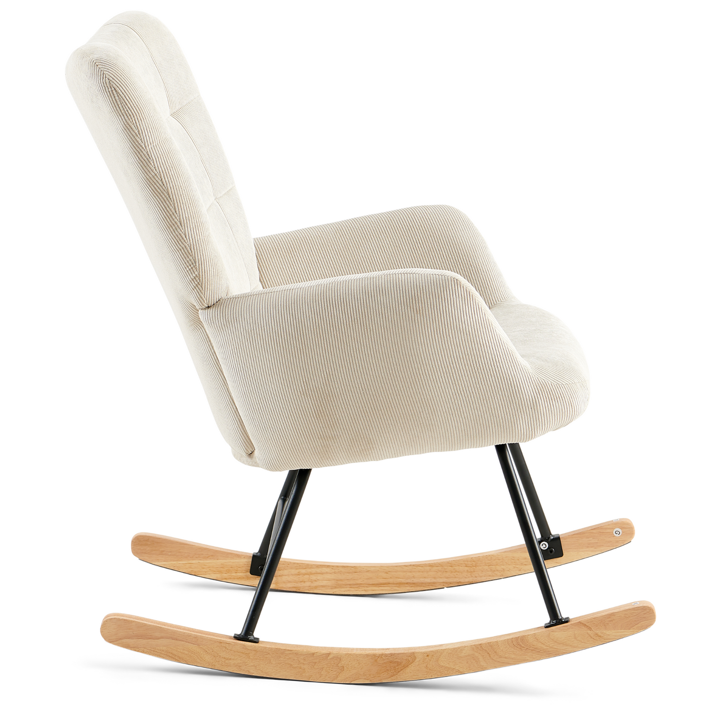 Allison - Fauteuil à bascule avec accoudoirs - Velours beige