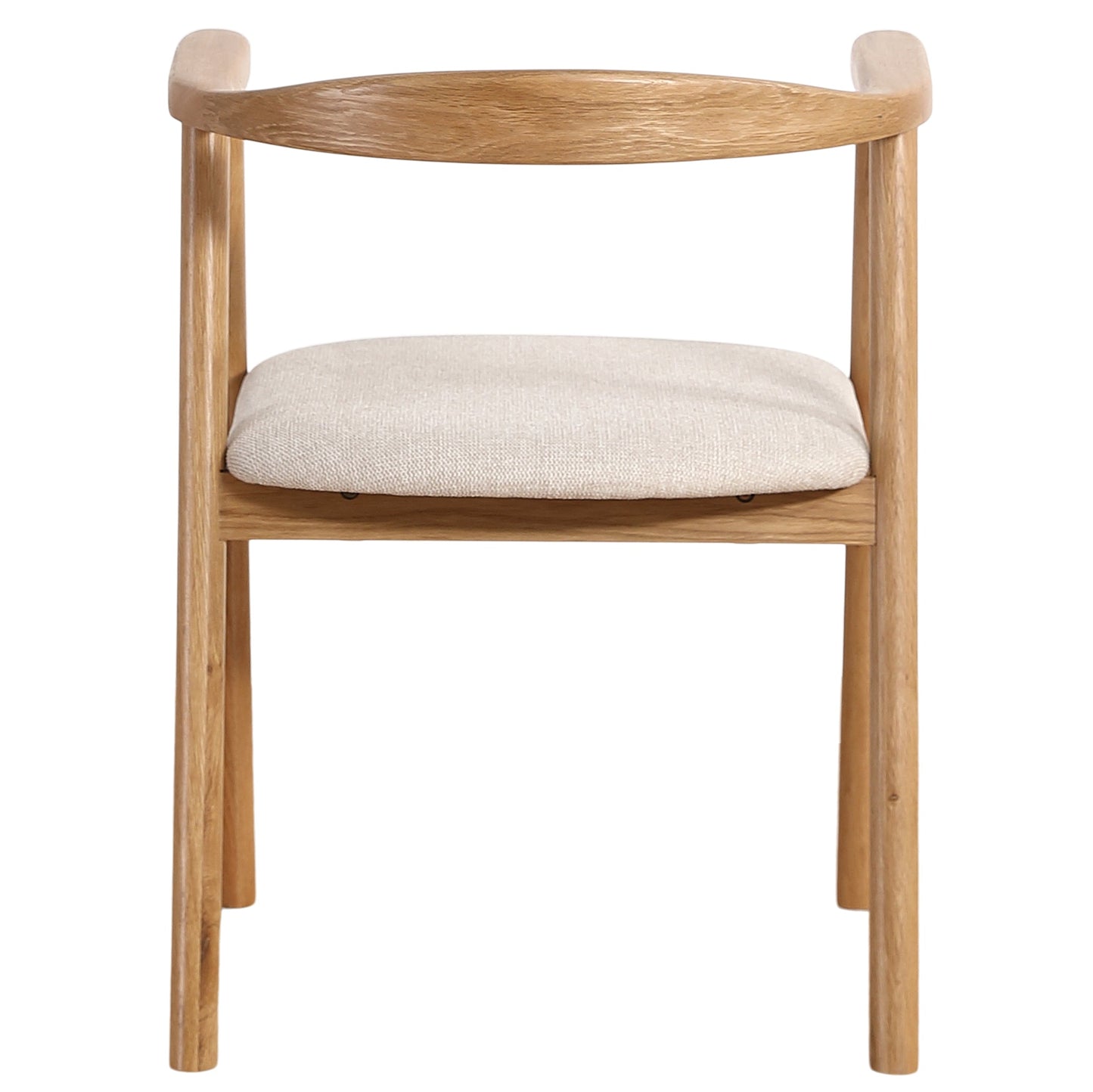 Jocelyn - Chaise de salle à manger en chêne avec assise en tissu beige