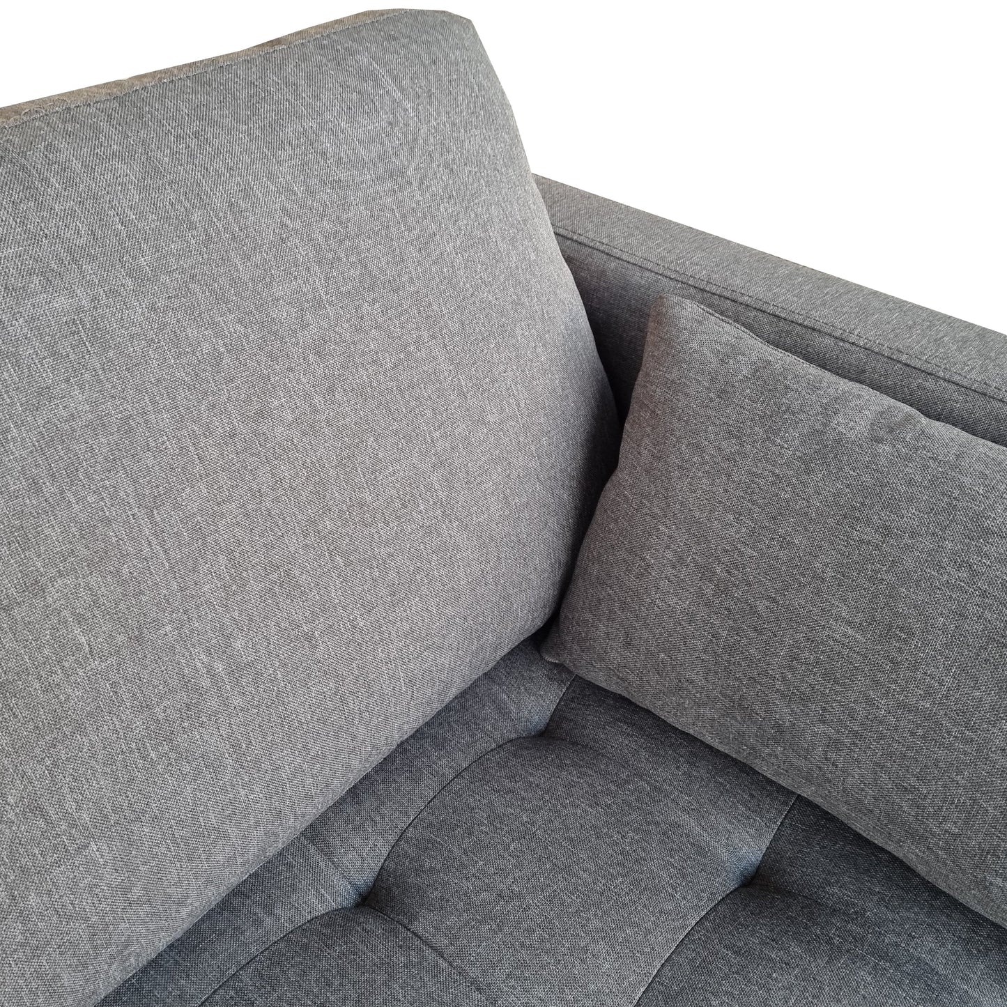 Lulu - Canapé d'angle réversible gris côté droit ou gauche L:215 x P:82 x H:78 cm