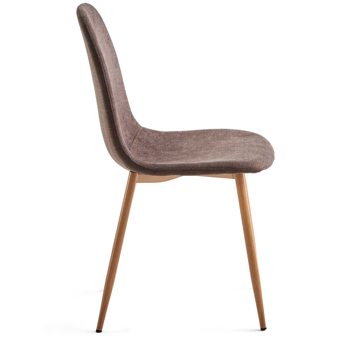 Anna - Chaise de salle à manger en tissu marron avec aspect chêne