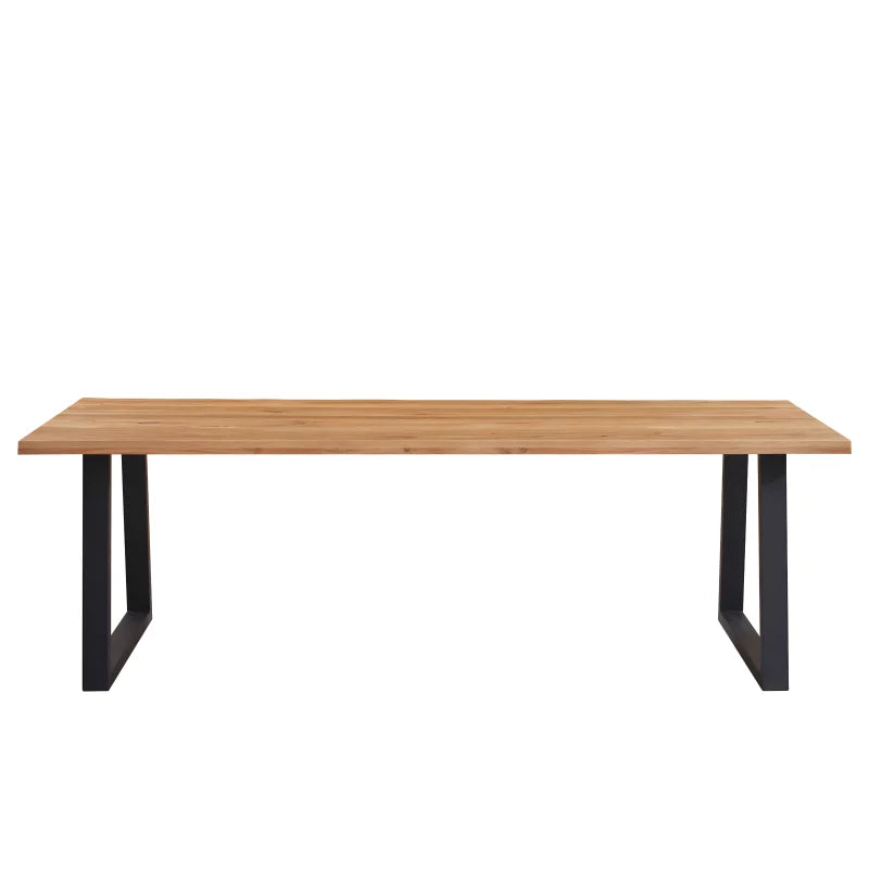 Esther - Table 200 x 95 cm en chêne naturel huilé avec pieds carrés (préparée pour rallonges)