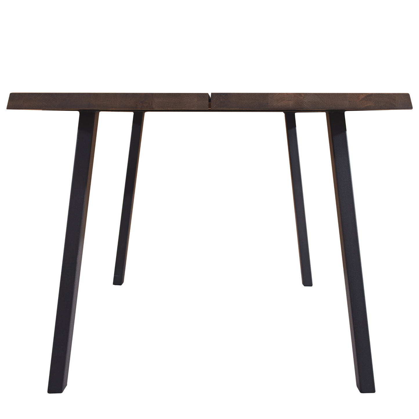 Molly - Table de salle à manger 200 x 95 cm en chêne fumé avec pieds en A (Préparé pour des rallonges)