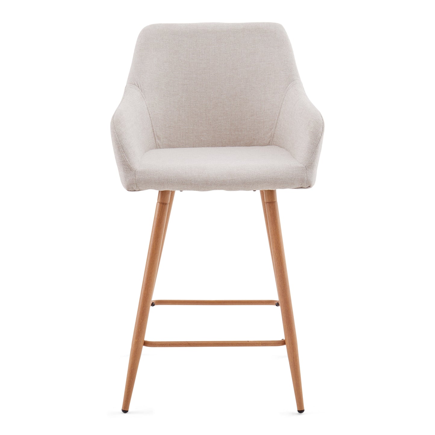 Jenna Tabouret de bar - textile beige avec accoudoirs 65 cm