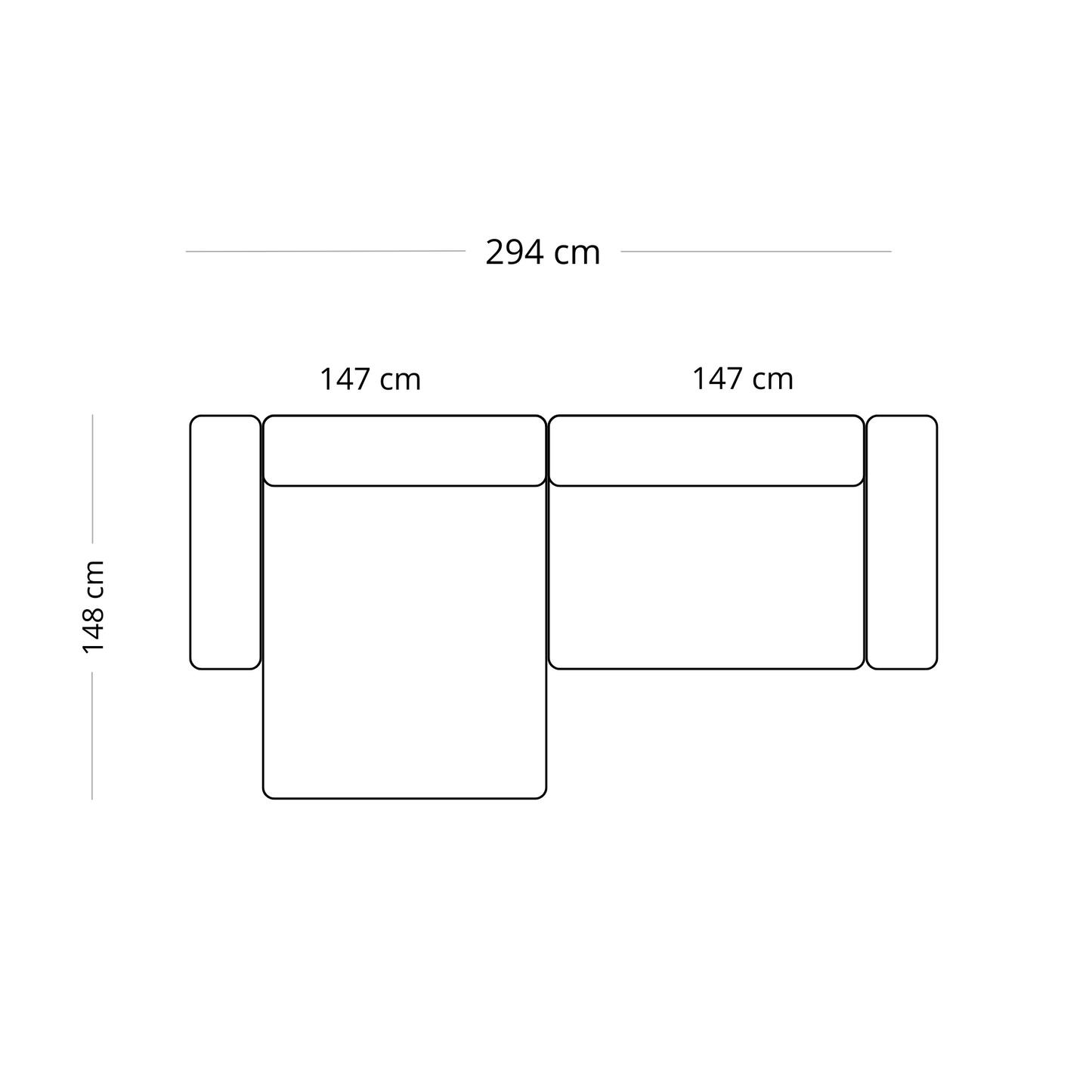 Hailey - Canapé modulaire beige avec méridienne gauche et 2 modules L: 294 x P: 148 x H: 65 cm