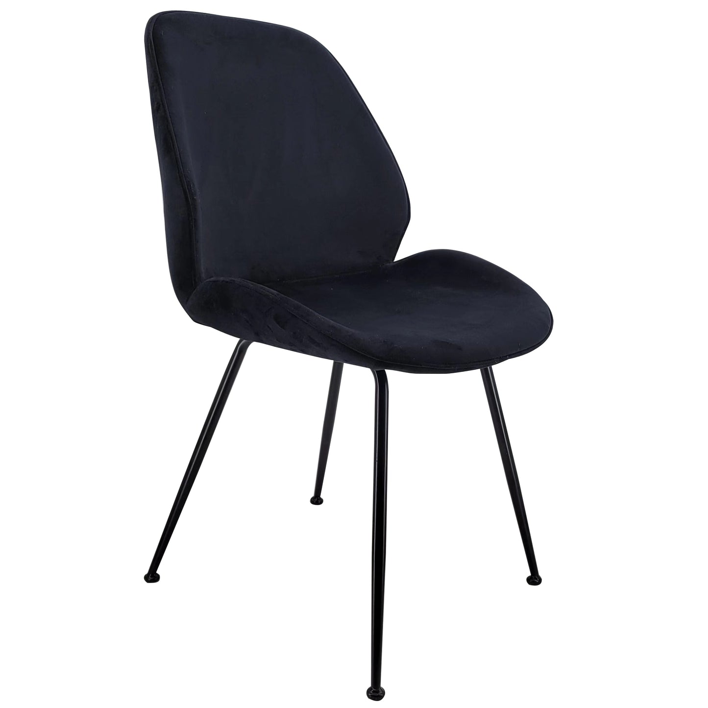Sallie - Chaise de salle à manger en velours noir