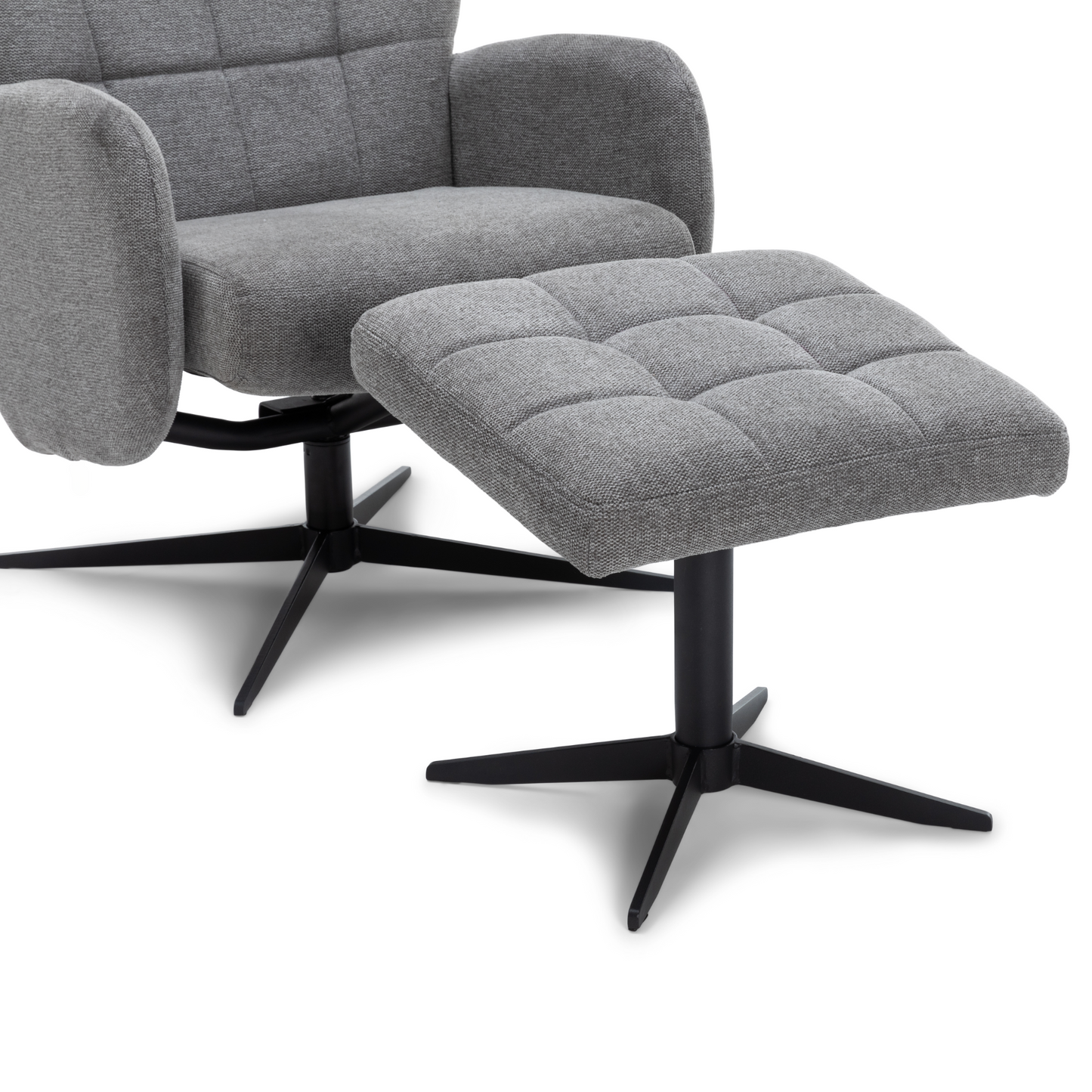 Alfred - Fauteuil inclinable avec repose-pieds - Gris