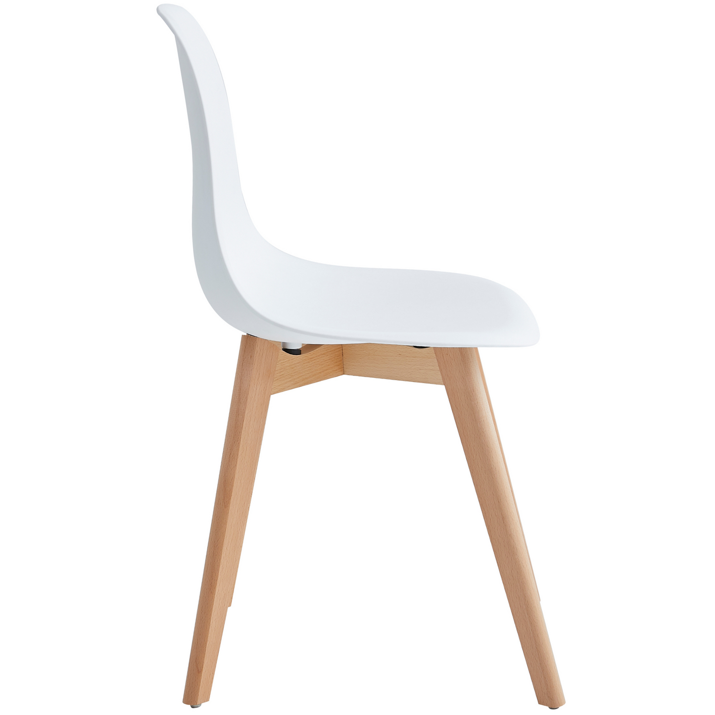 Jessica - Chaise de salle à manger blanche avec pieds en bois