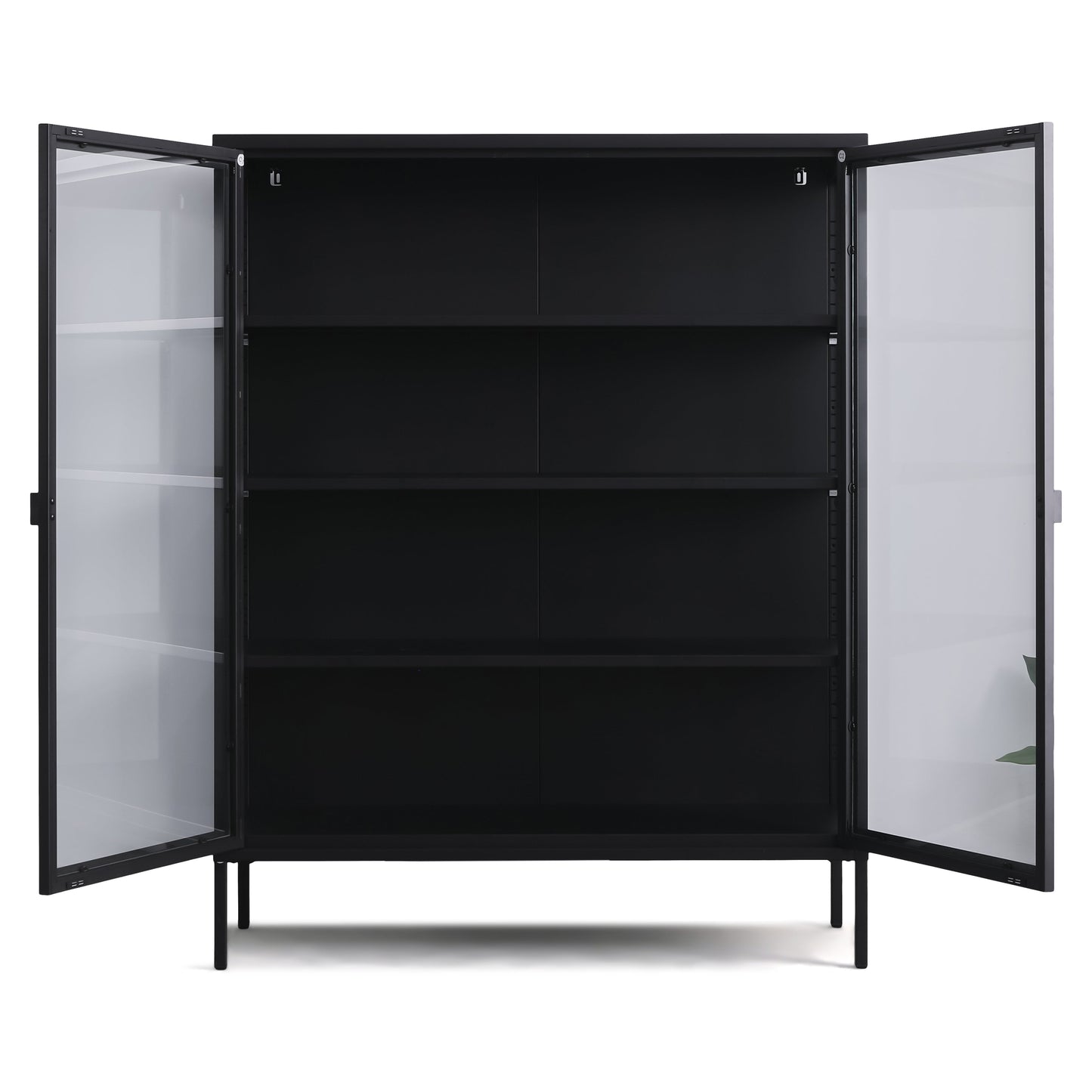Herman - Vitrine en métal noir/verre 110 x 40 x 140 cm