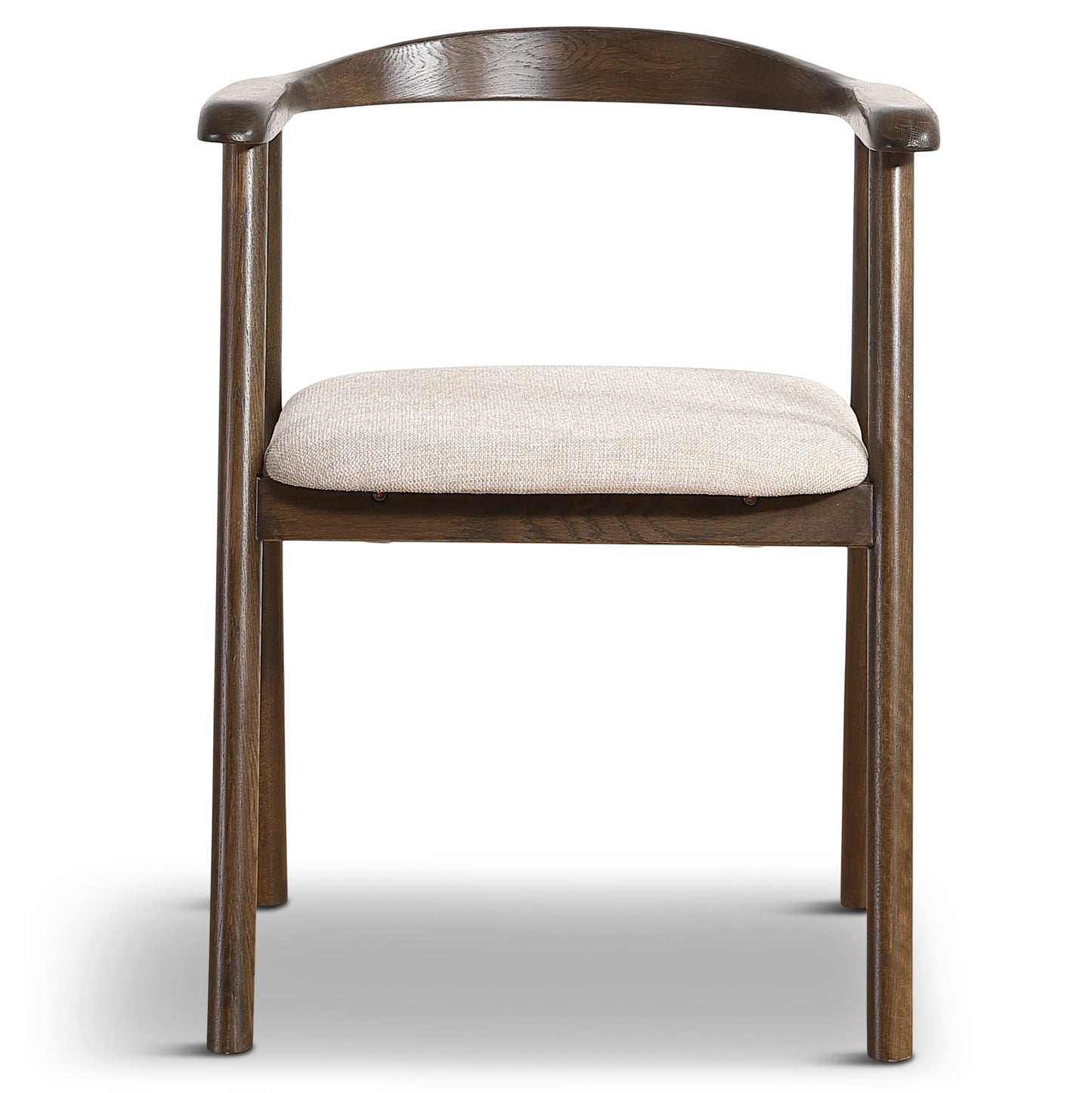 Jocelyn - Chaise de salle à manger en chêne fumé avec assise en tissu beige