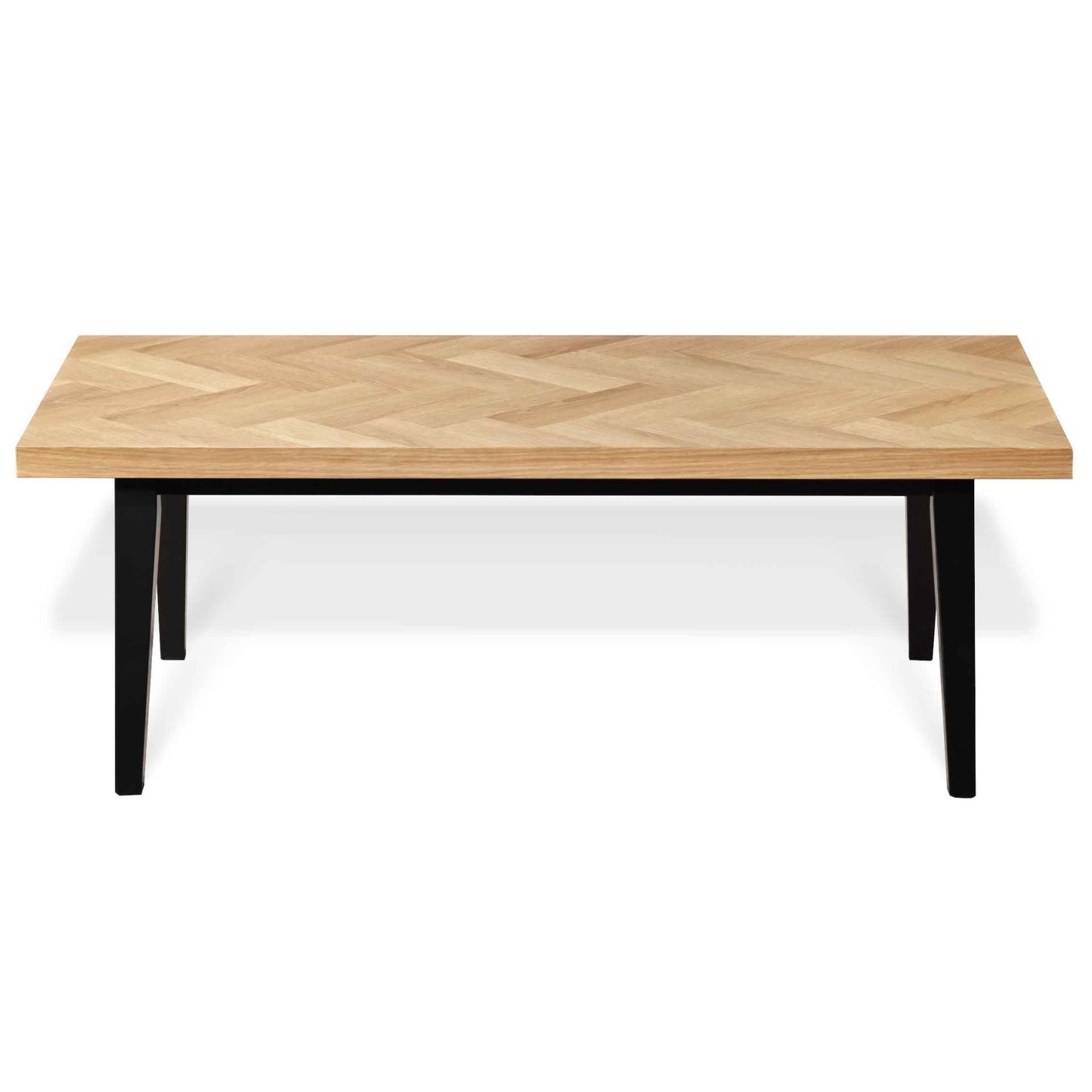 Madelina - Table basse en chevrons en placage de chêne laqué 120 cm