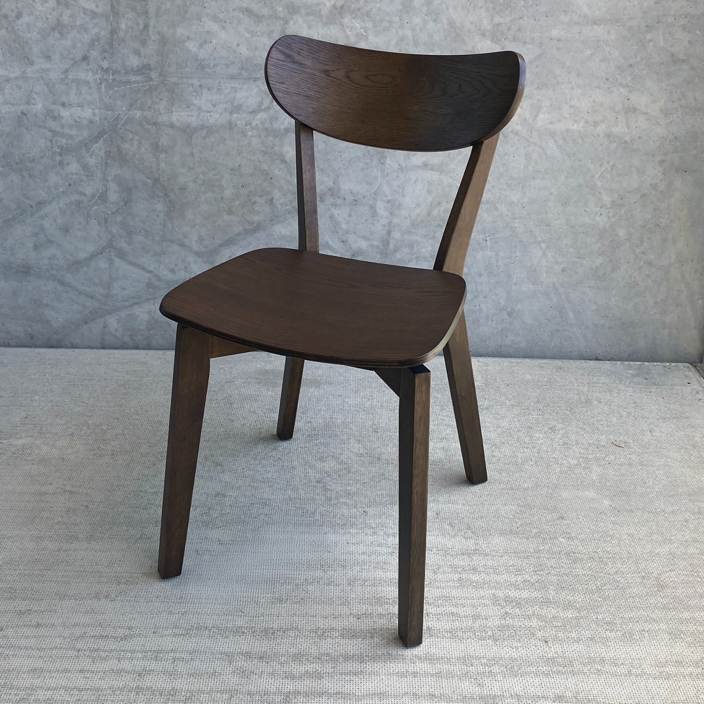 Rickie - Chaise de salle à manger en bois brun en placage de chêne fumé
