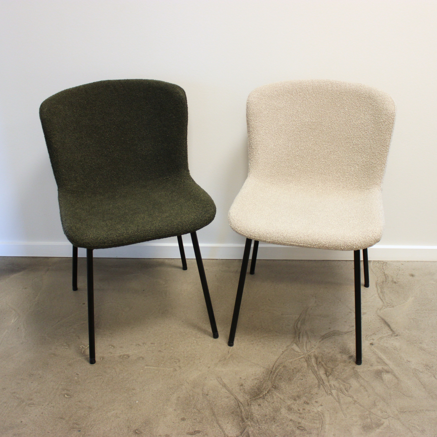 Adena - Chaise de salle à manger en bouclé beige