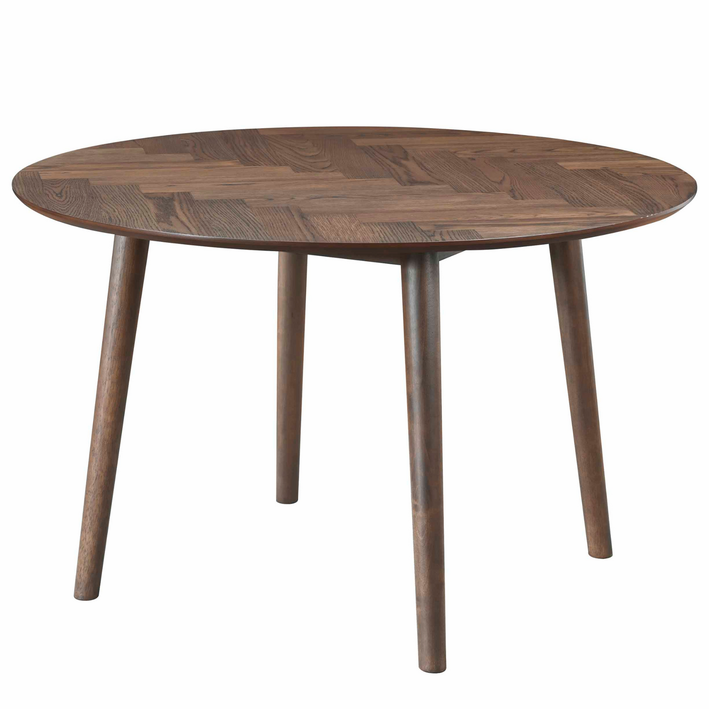Aggi - Table ronde Ø120 cm en chêne fumé avec motif en chevrons