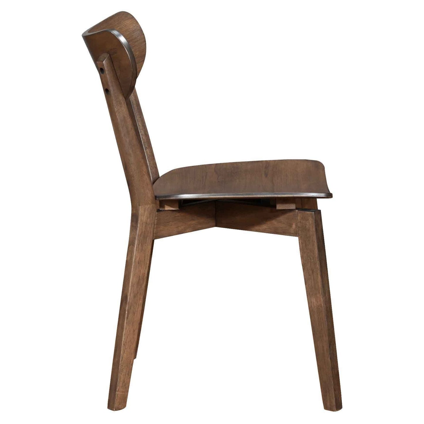 Rickie - Chaise de salle à manger en bois brun en placage de chêne fumé